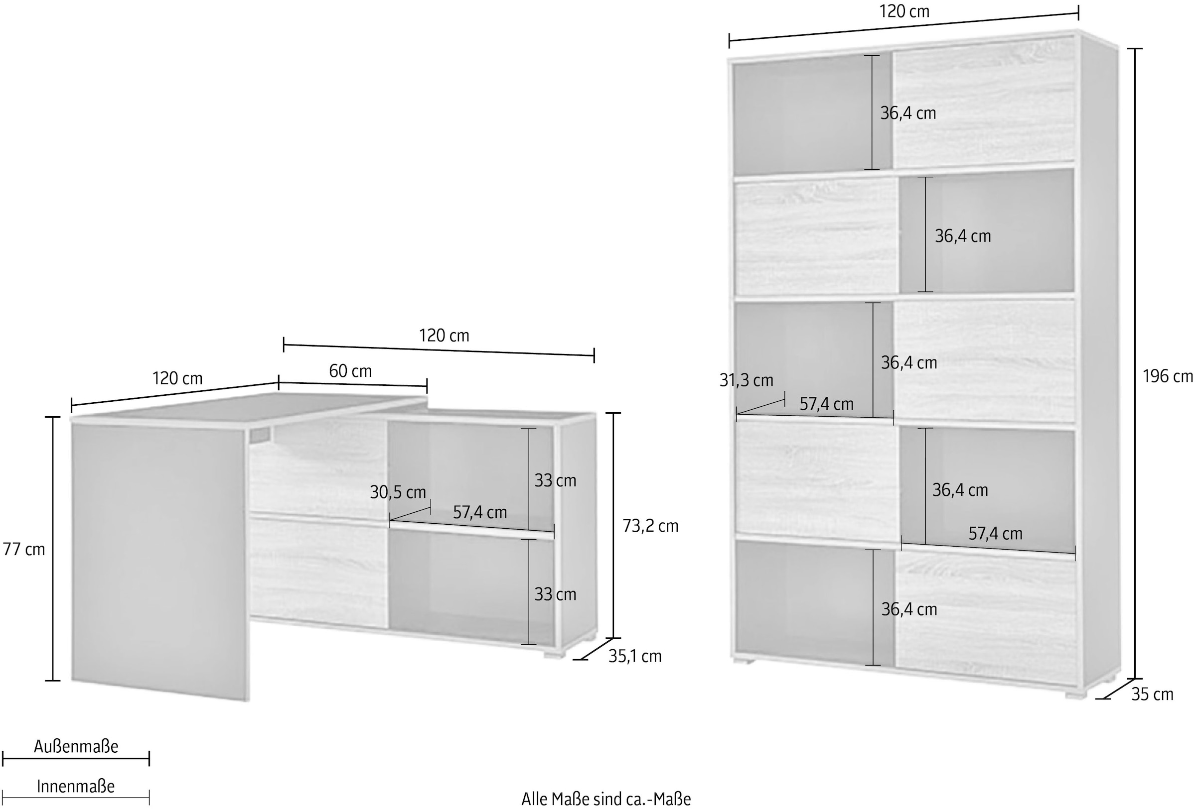 GERMANIA Büromöbel-Set »GW-Slide«, (Set, 2 günstig St.) kaufen