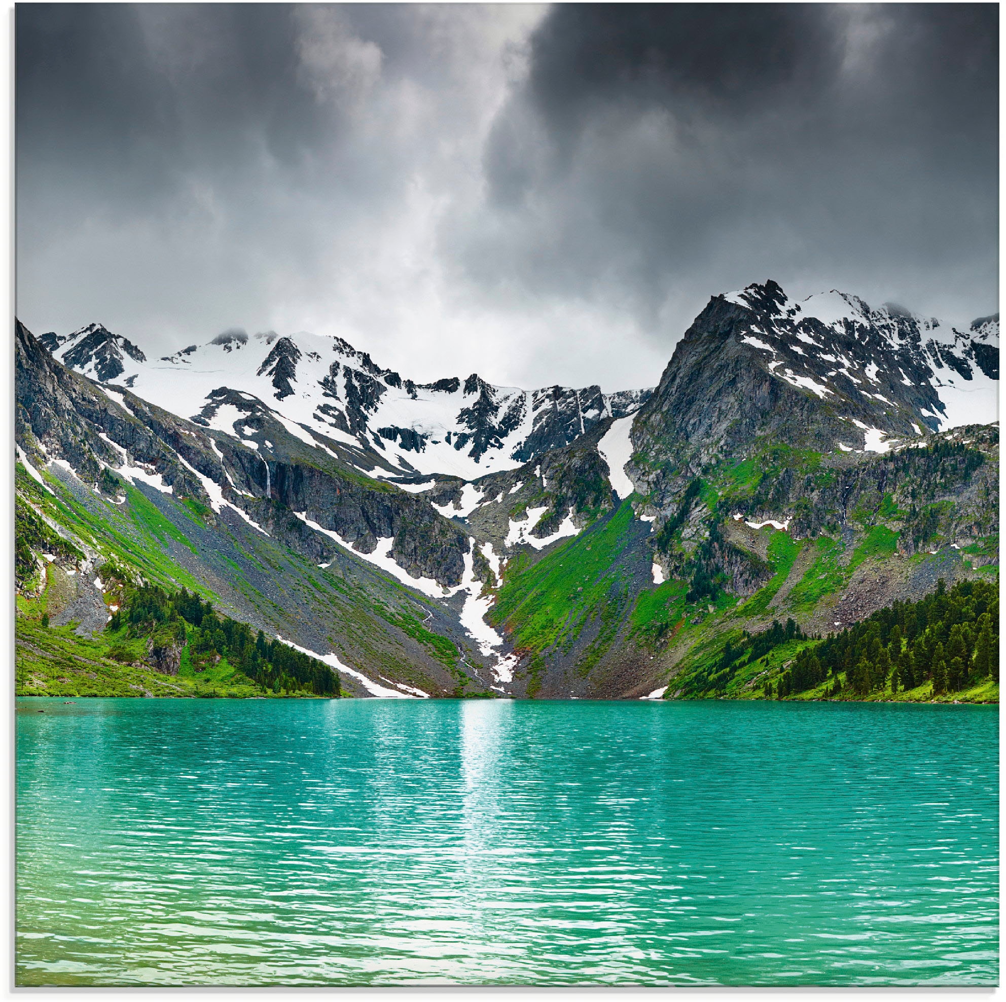 Image of Artland Glasbild "Bergsee" Berge 1 Stk. tlg. in verschiedenen Grössen