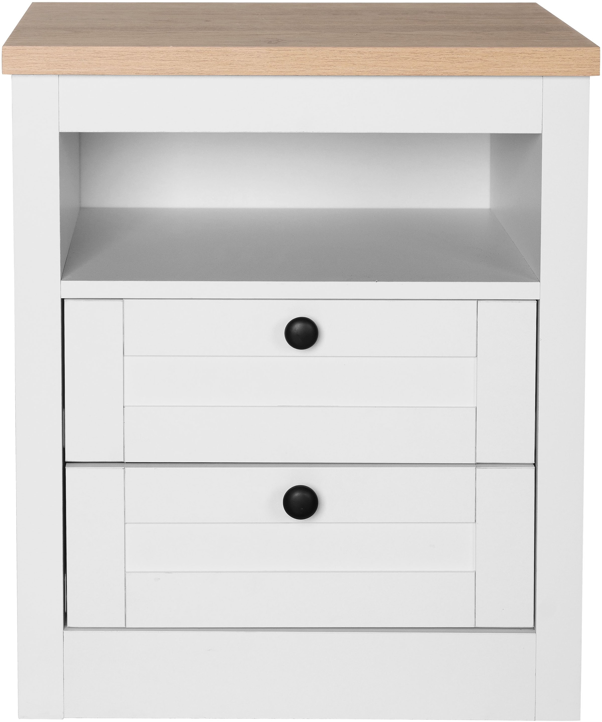 GOODproduct Nachtkonsole »2er Set Büsum Nachtschrank Beistellschrank« Spar-Set, 2 Schränke im Lieferumfang,  Nachttisch im Landhaus Design mit 2 Schubladen Bestseller