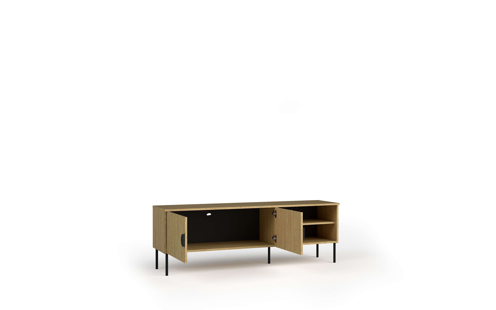 Home affaire Lowboard »BELLOT TV-Schrank mit 2 Türen, Masse B/T/H: 160/40/53,6 cm«, (1 St.), in baltischer Eichenfarbe, mit holzähnlicher Struktur
