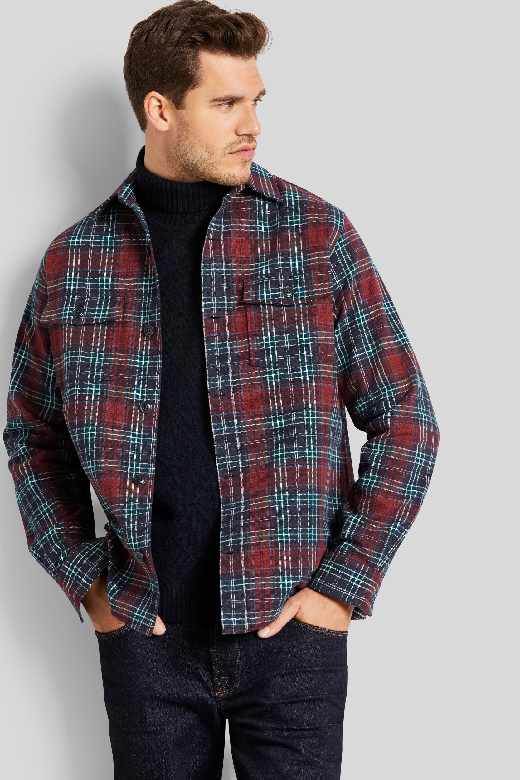 Image of bugatti Langarmhemd "Overshirt" mit Karomuster