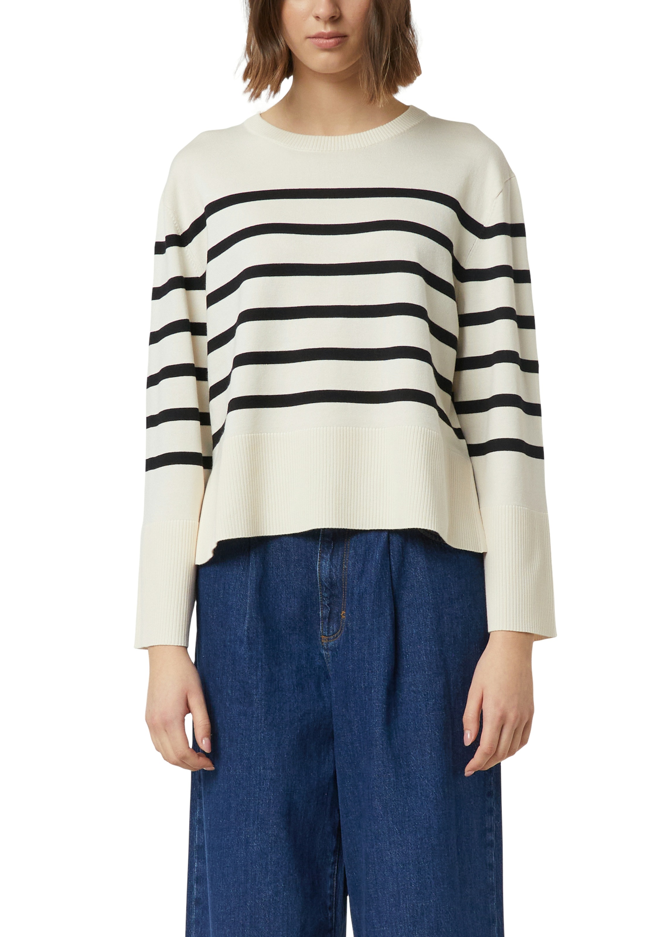 Image of Comma Strickpullover geringelt, Rundhals