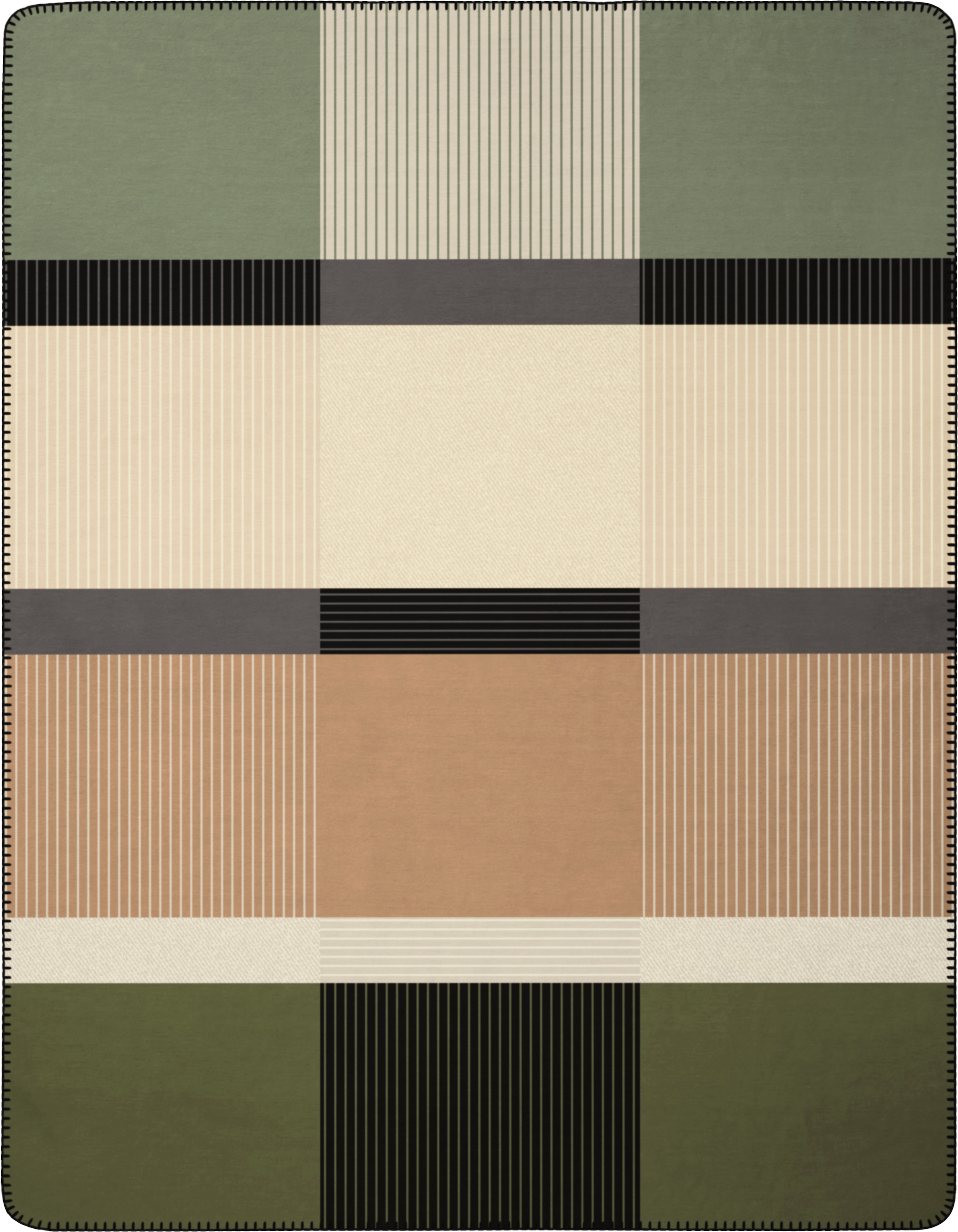 Image of Biederlack Wohndecke "Land Check" mit Zierstich