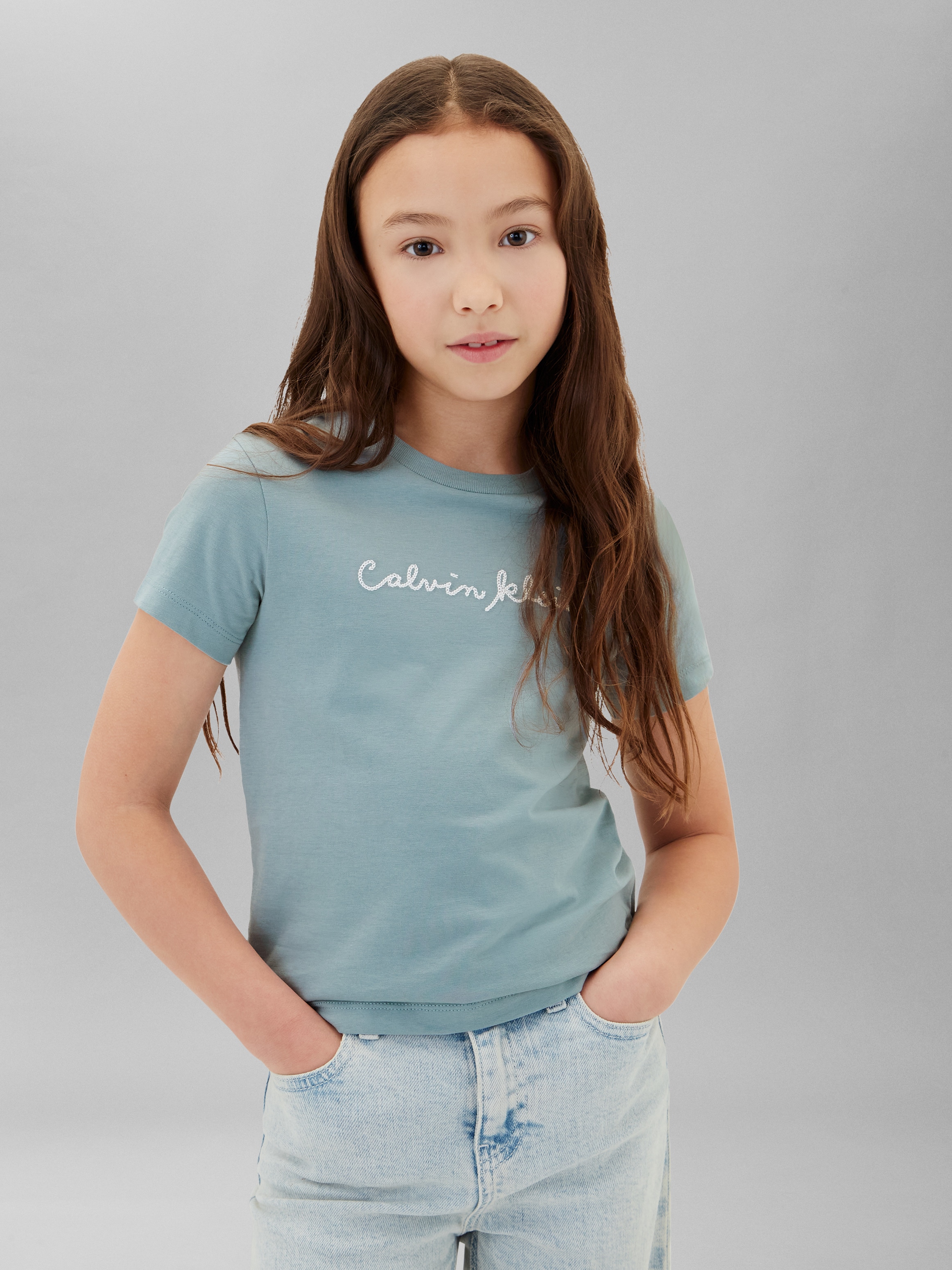 Image of Calvin Klein T-Shirt Rundhalsausschnitt, Slim Fit, reine Baumwolle