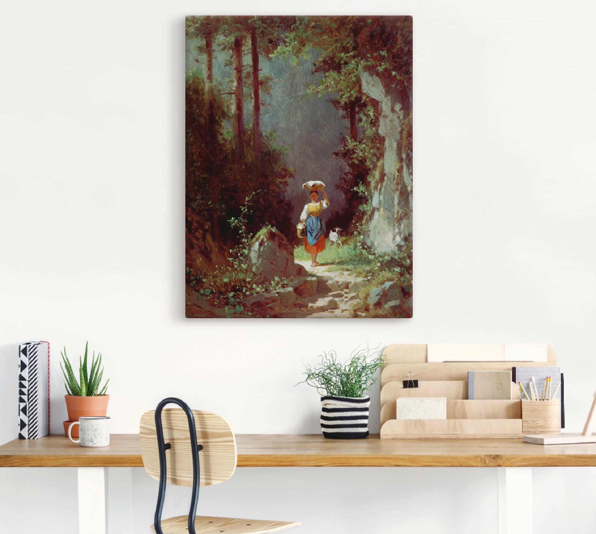 Artland Leinwandbild »Mädchen mit Ziege«, Kind, (1 St.), auf Keilrahmen gespannt