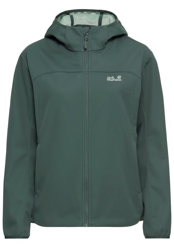 Jack Wolfskin Softshelljacke »WINDHAIN 2 HOODY W« wasserabweisend, windabweisend, wärmeisolierend