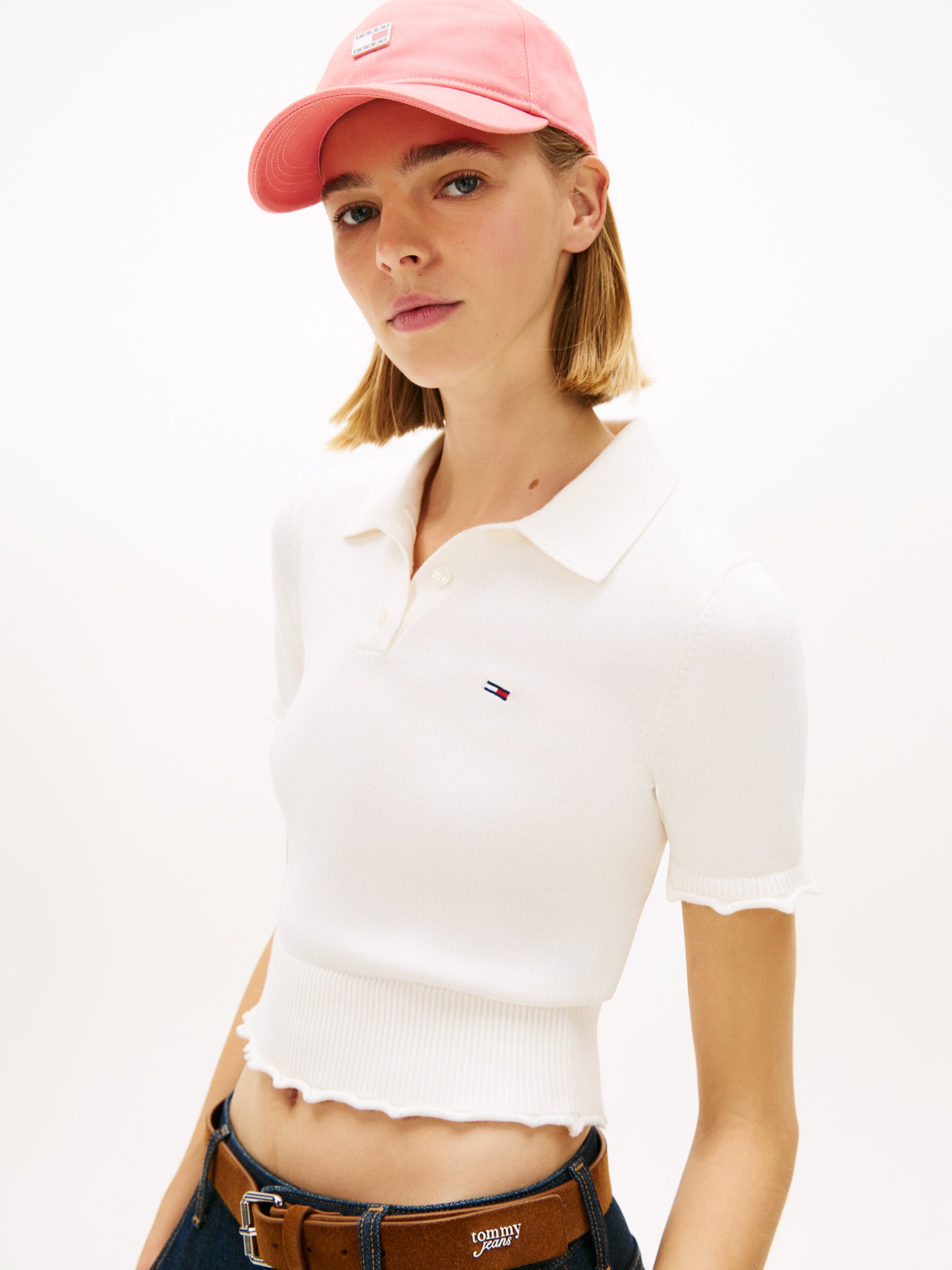 Tommy Jeans Strickpullover »TJW LETTUCE POLO SWEATER«