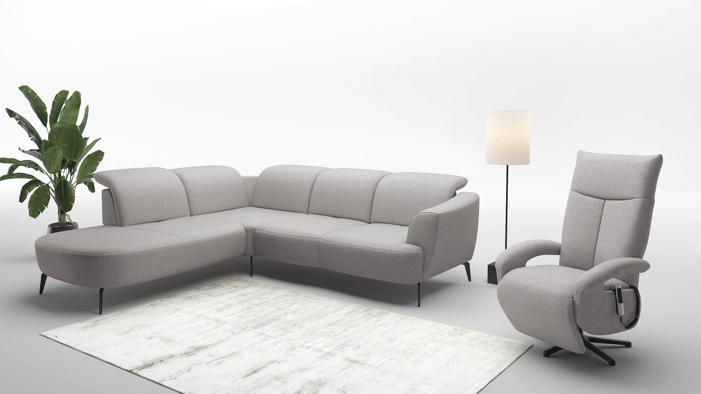 sit&more Canapé d'angle »Zoe« ink.Sitztiefenverstellung, wahlweise mit Kopfteilverstellung