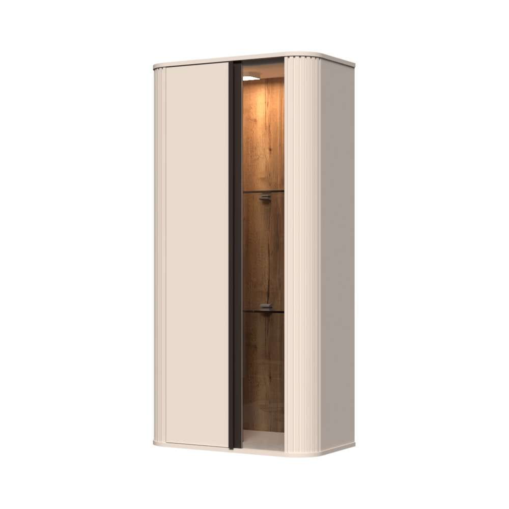 GOODproduct Hängevitrine »Rondo, Wandschrank, Schwebendes Design für modernen Wohnraum« UV lackiert, Soft Close Funktion, Beleuchtung, Wandmontage