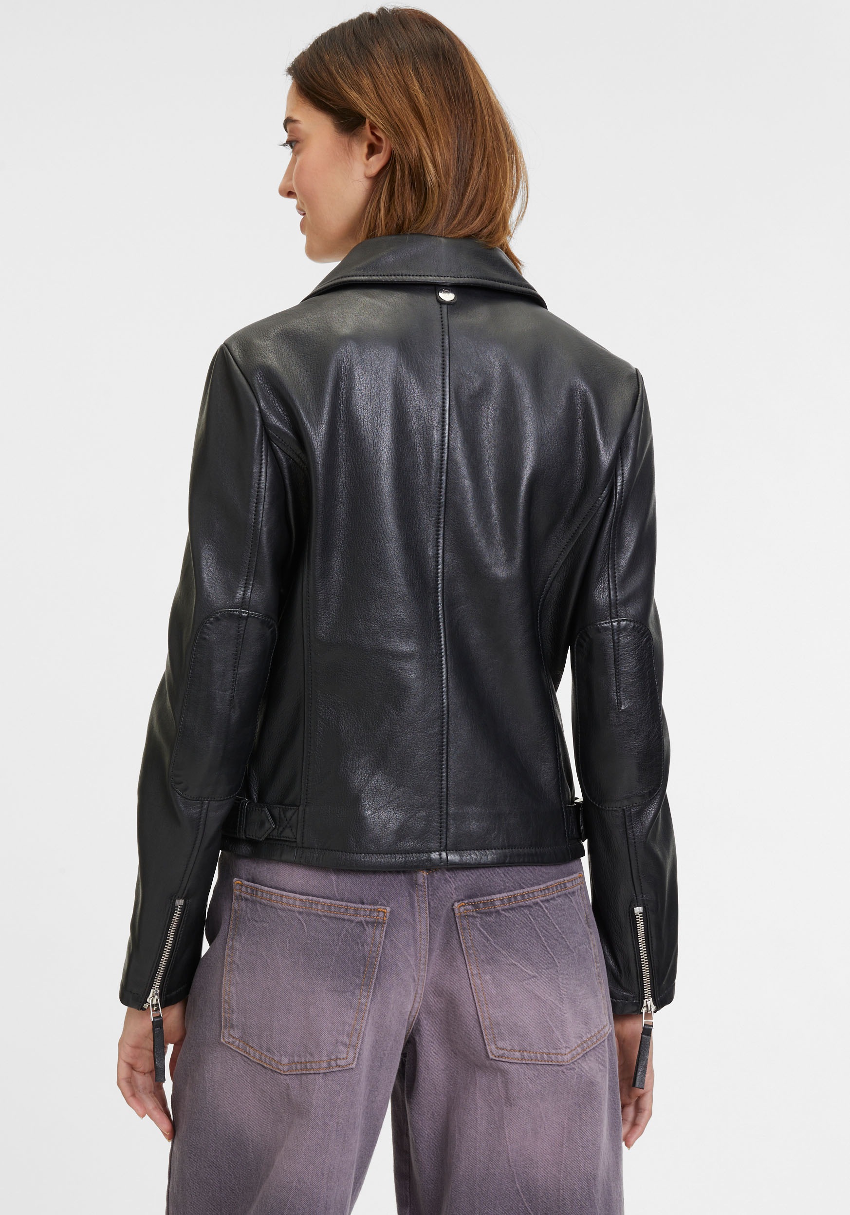 Mauritius Lederjacke »GWPasha«, im Biker-Style, asymetrischer Reissverschluss, verstellbare Riegel