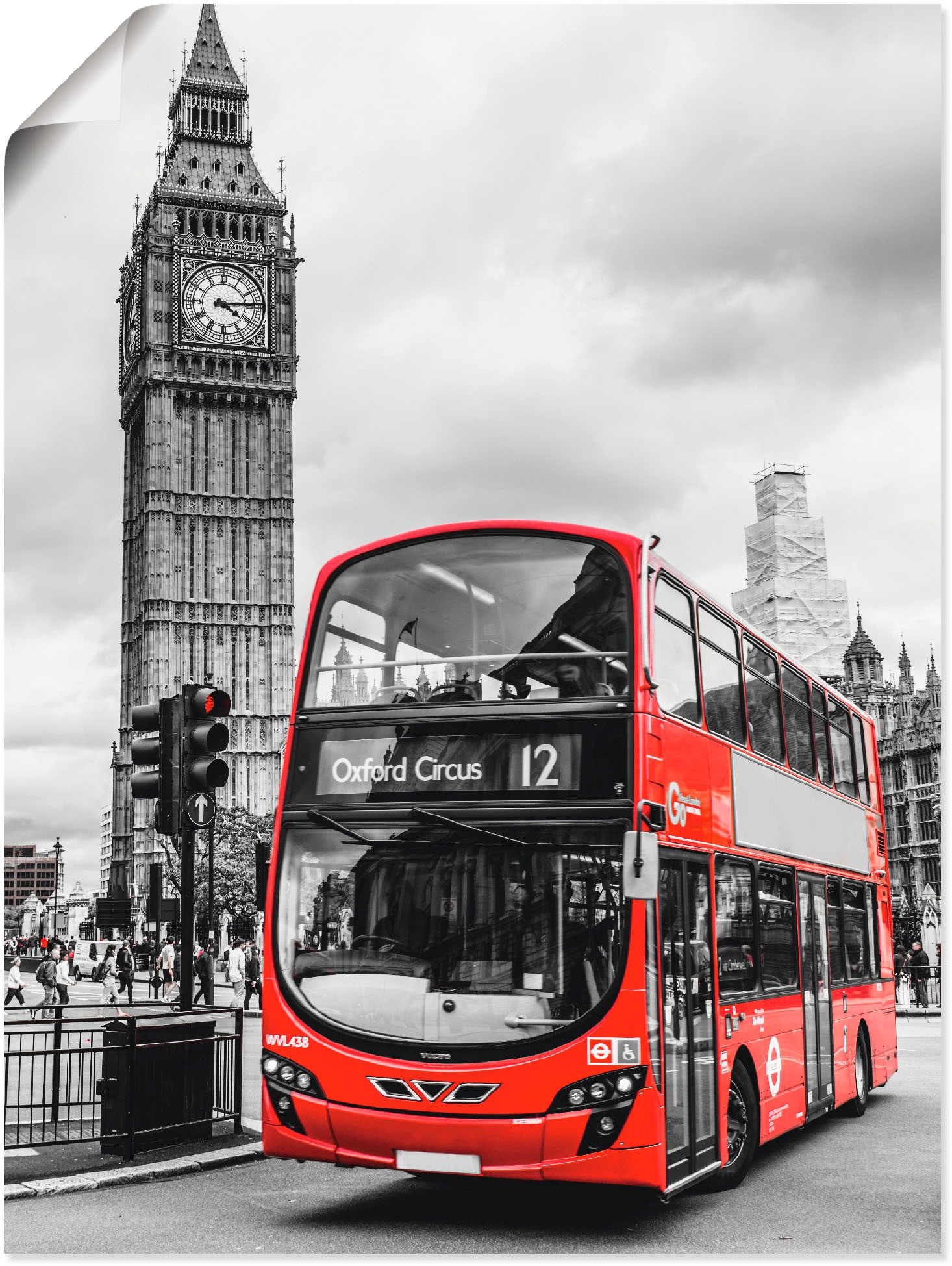 Wandbild »London Bus und Big Ben«, Gebäude, (1 St.), als Leinwandbild, Poster in...