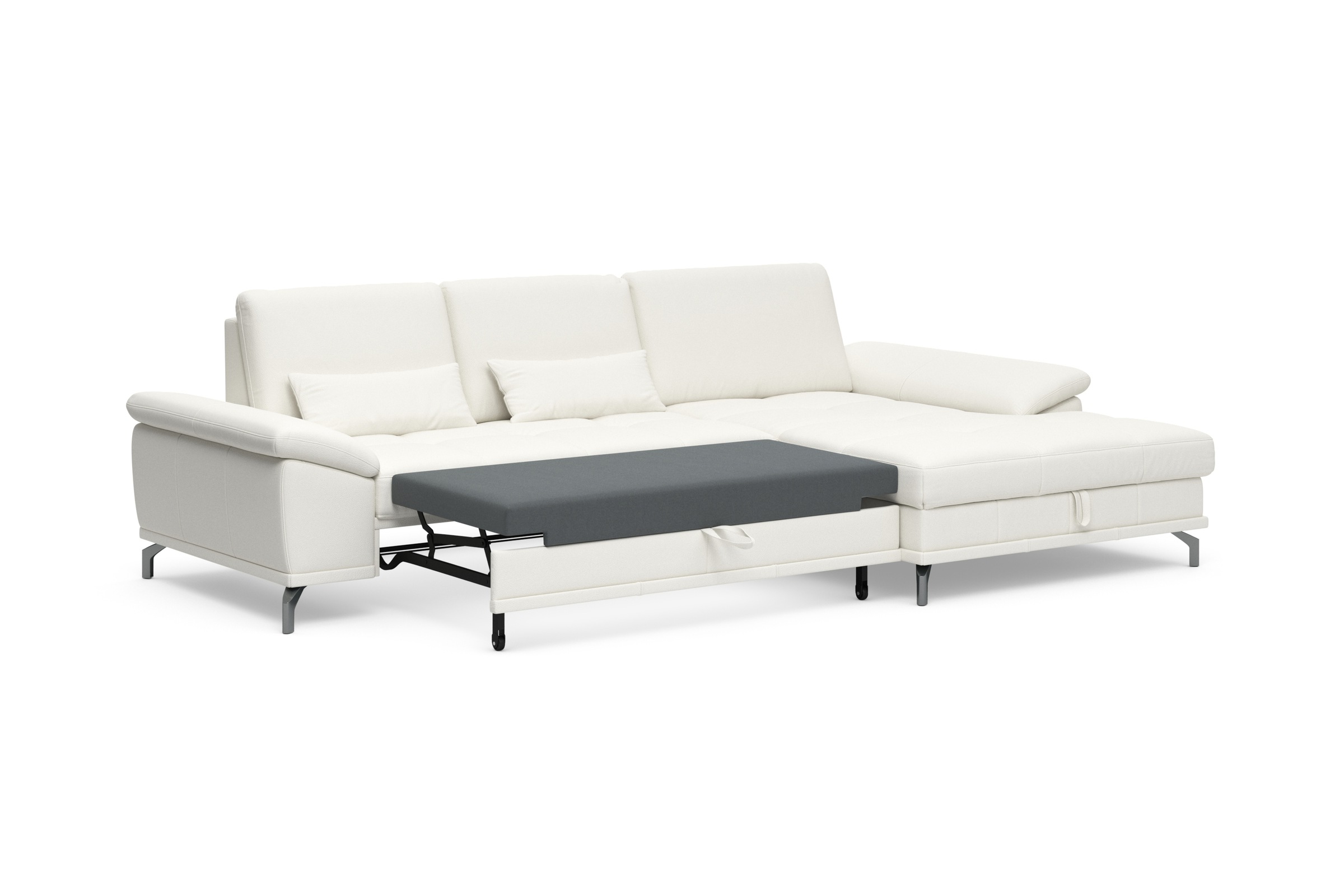 Places of Style Ecksofa Costello, mit Sitztiefenverstellung und Armlehnfunktion, incl. 3 Nierenkissen
