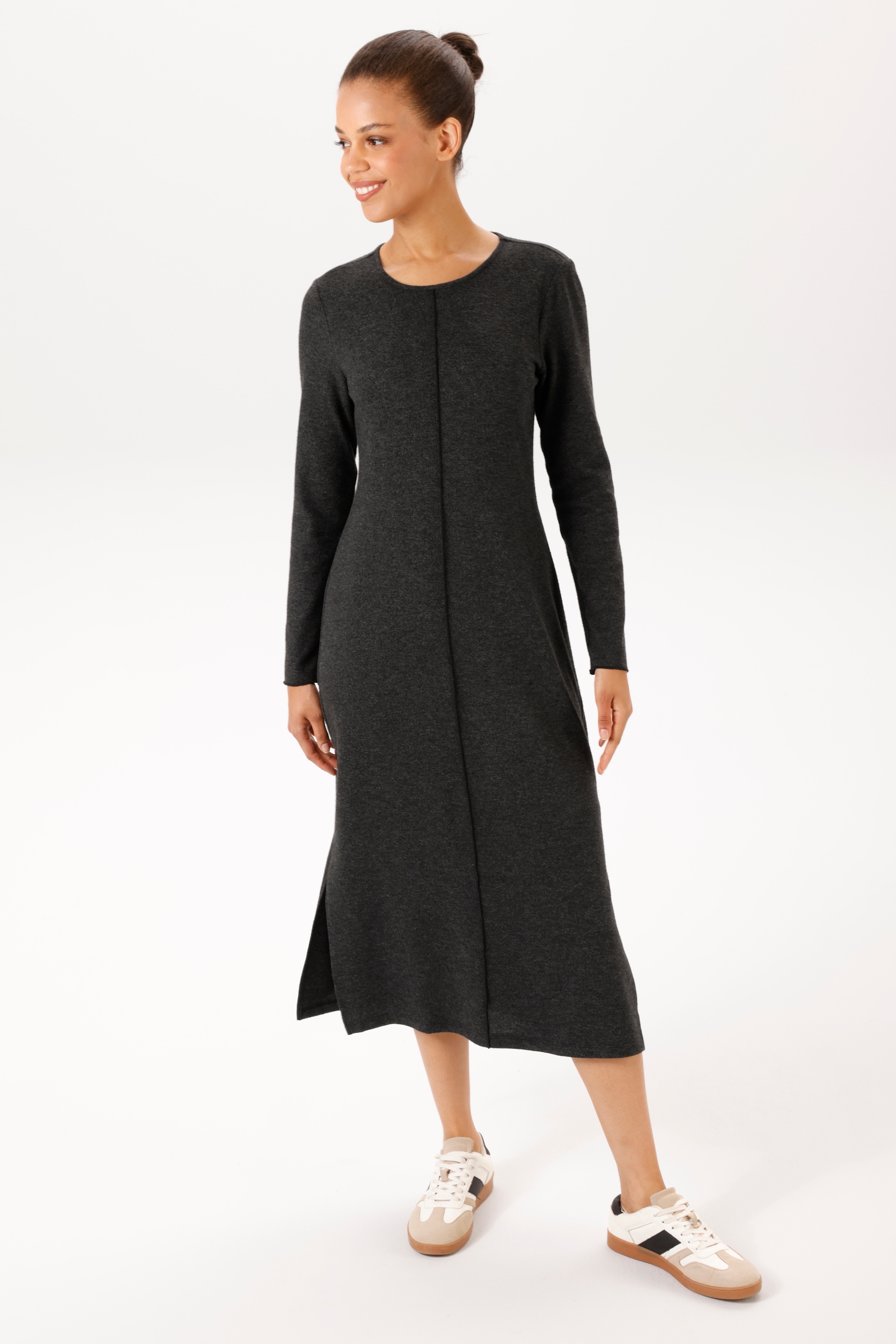 Aniston CASUAL Robe midi avec fentes latérales raffinées - NOUVELLE COLLECTION