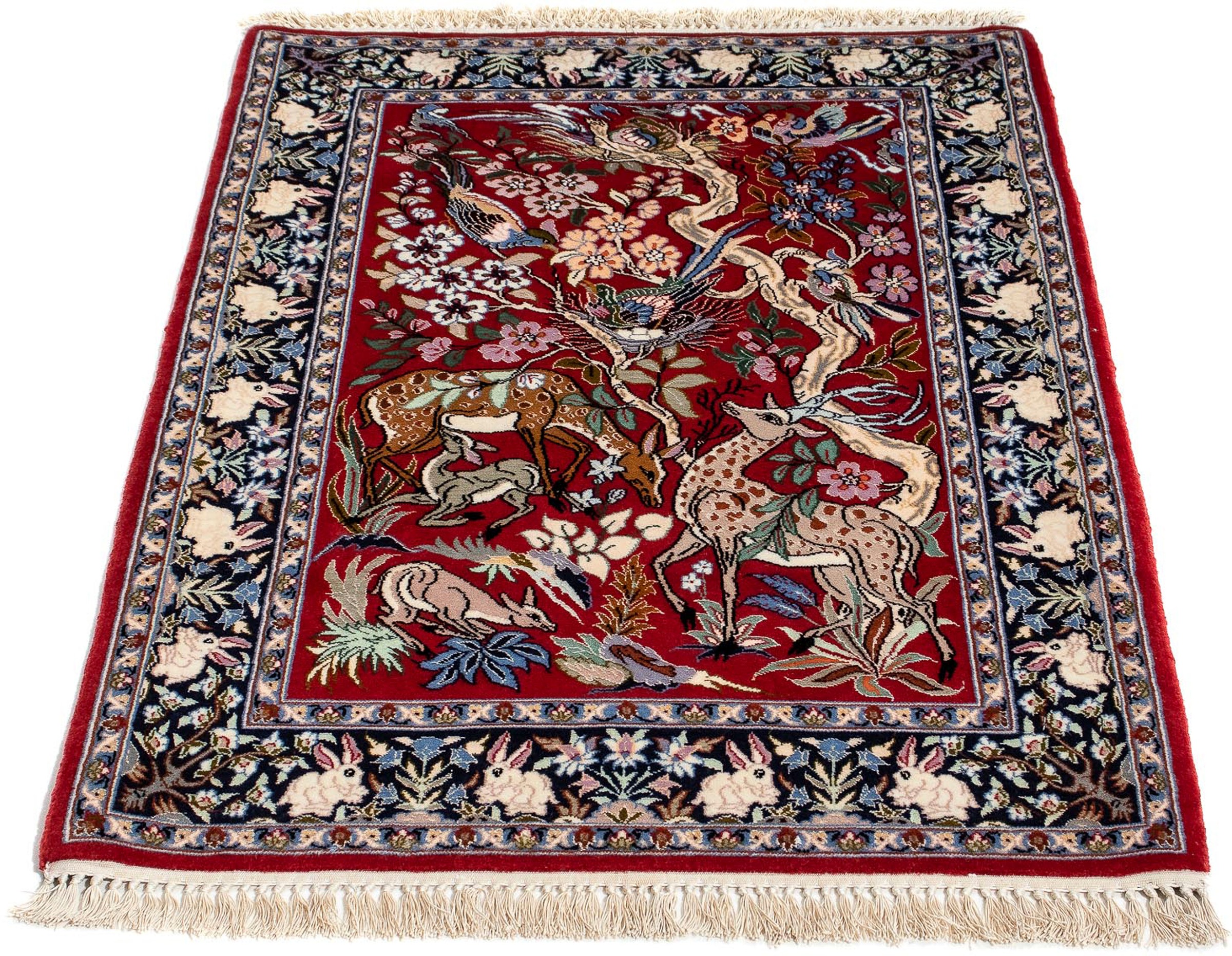 Image of morgenland Orientteppich »Perser - Isfahan - Premium - 105 x 70 cm - rot«, rechteckig, 6 mm Höhe, Wohnzimmer, Handgeknüpft, Einzelstück mit Zertifikat bei Ackermann Versand Schweiz