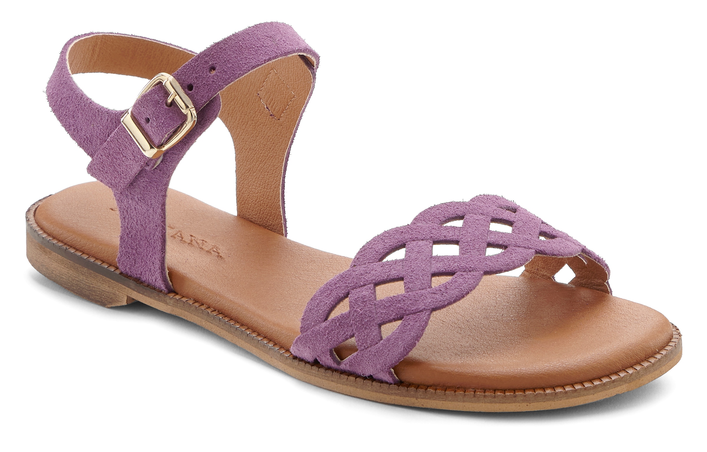 LASCANA Sandale »Sommerschuh«  Sandalette, Sommerschuh aus Leder mit Cut-Outs und weicher Innensohle