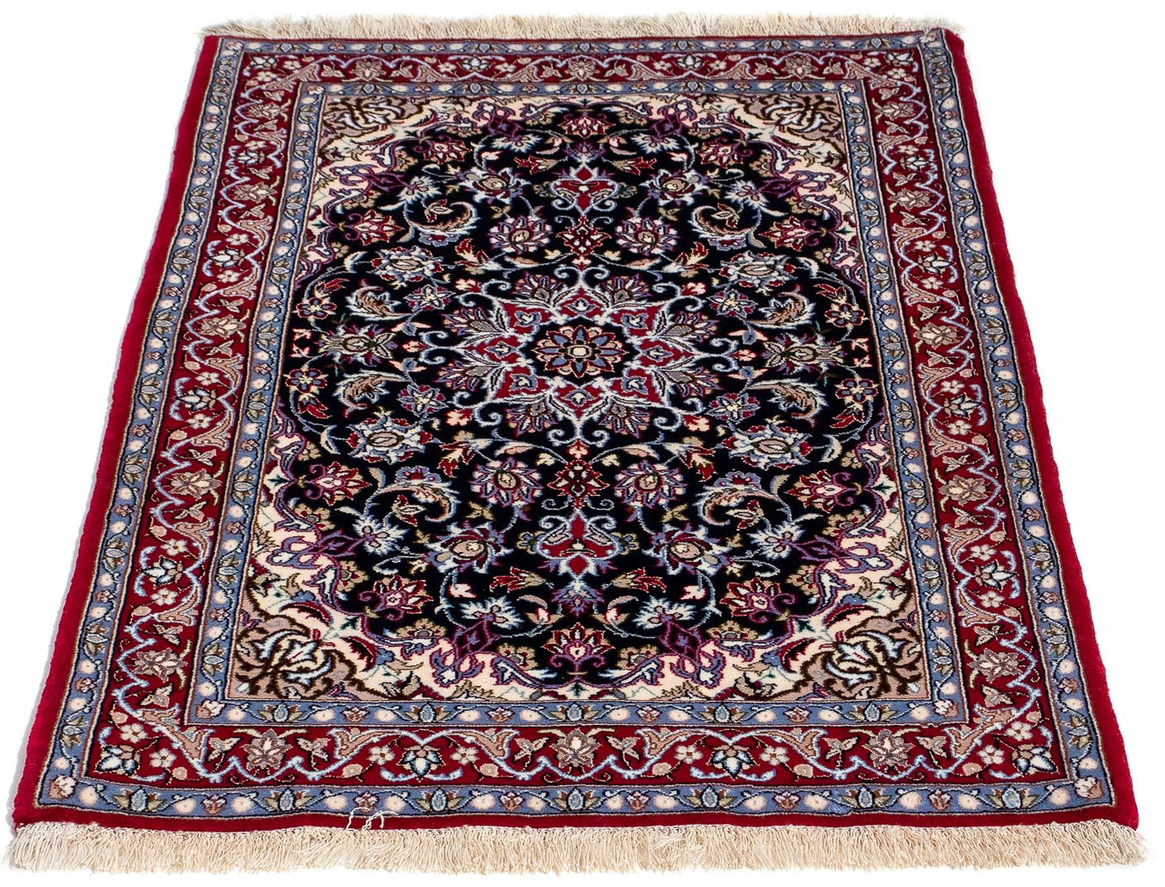 Image of morgenland Orientteppich »Perser - Isfahan - Premium - 104 x 71 cm - dunkelrot«, rechteckig, 6 mm Höhe, Wohnzimmer, Handgeknüpft, Einzelstück mit Zertifikat bei Ackermann Versand Schweiz