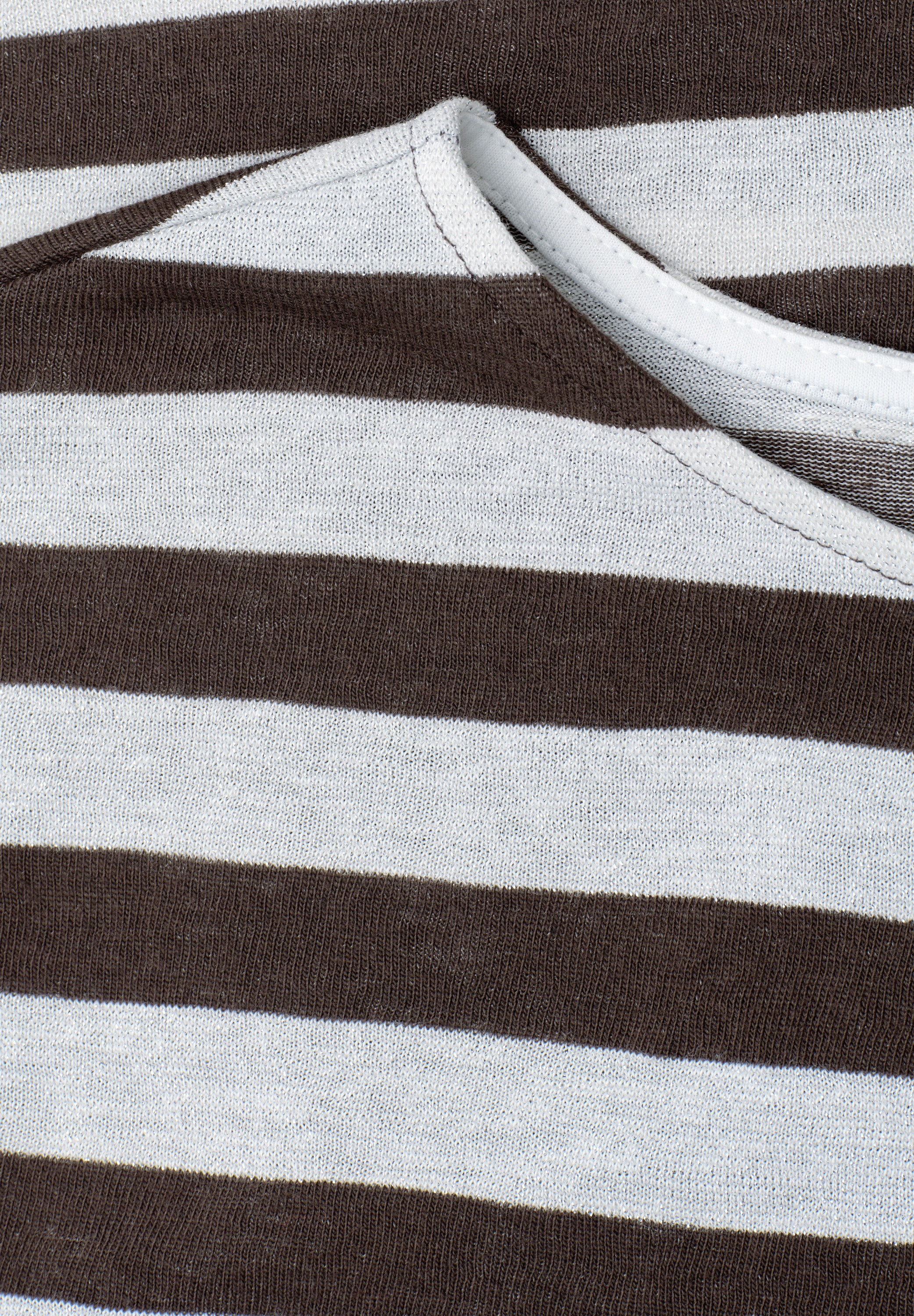 STREET ONE Haut de chemise Motif rayé avec détails pailletés, fentes latérales