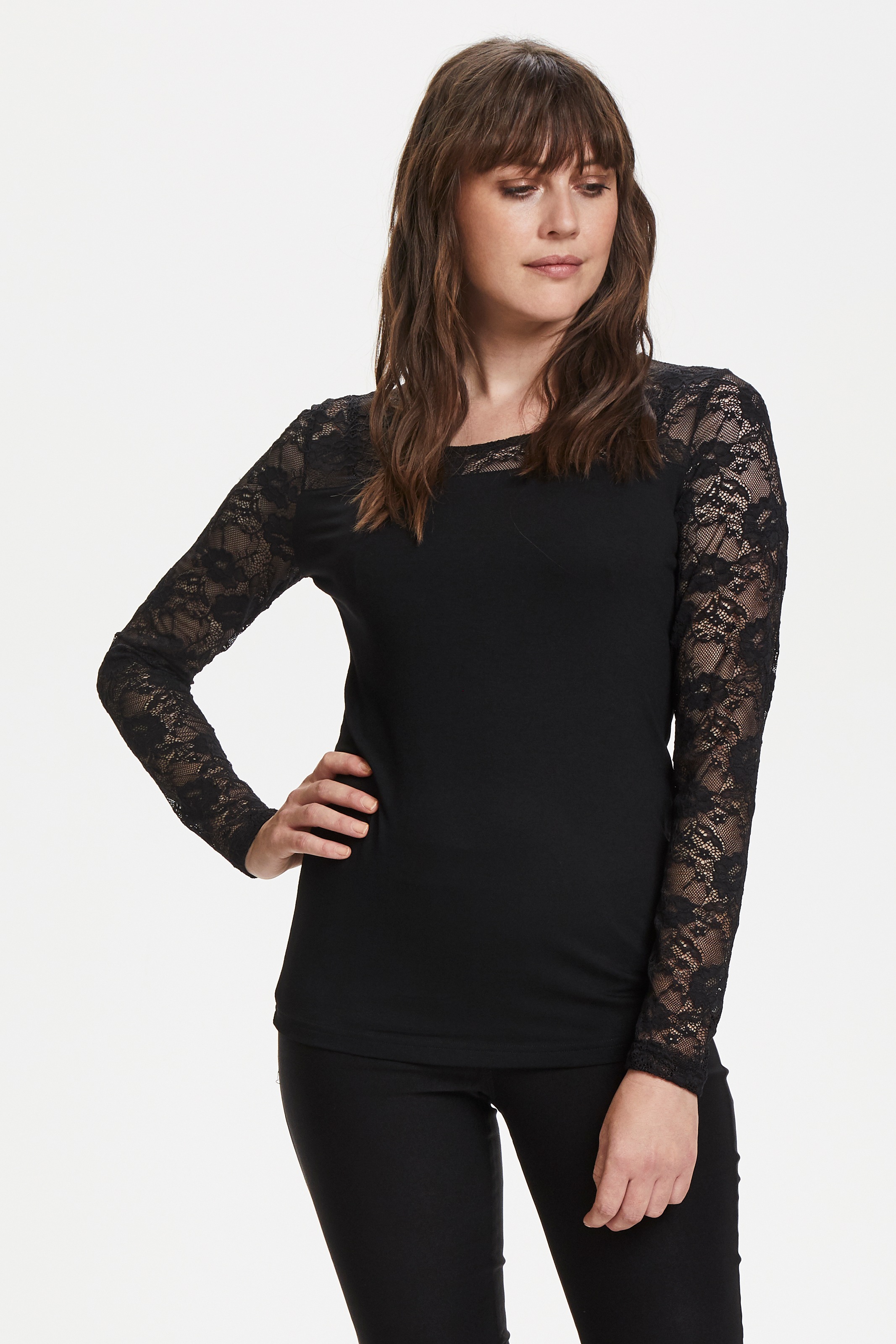 Spitzenbluse »Lacy Rundhals«