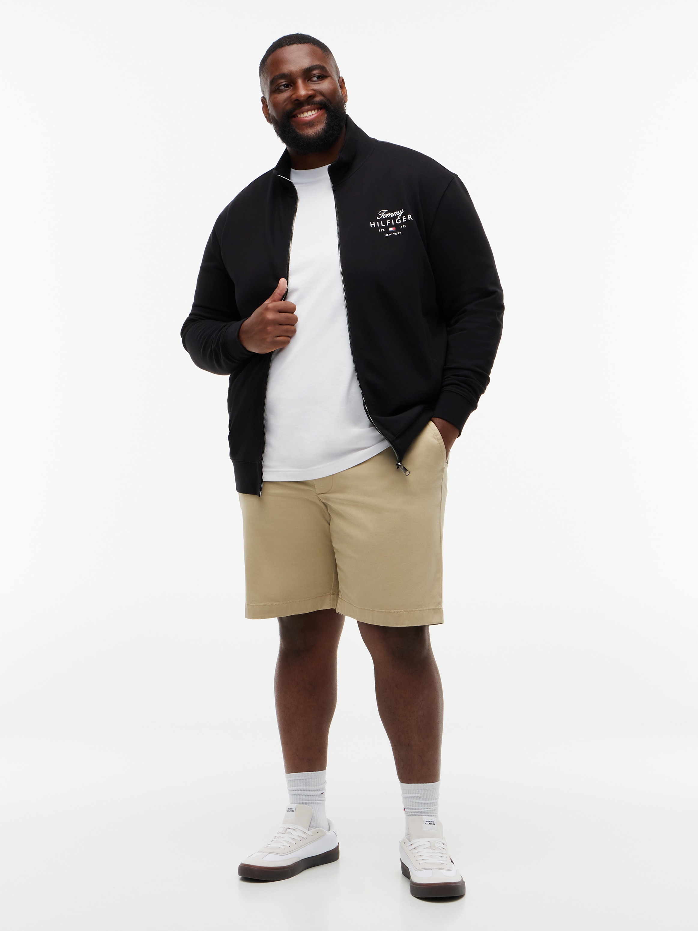 Tommy Hilfiger Big & Tall Veste sweat »BT-SCRIPT STACK STAND COLLAR« Grandes tailles