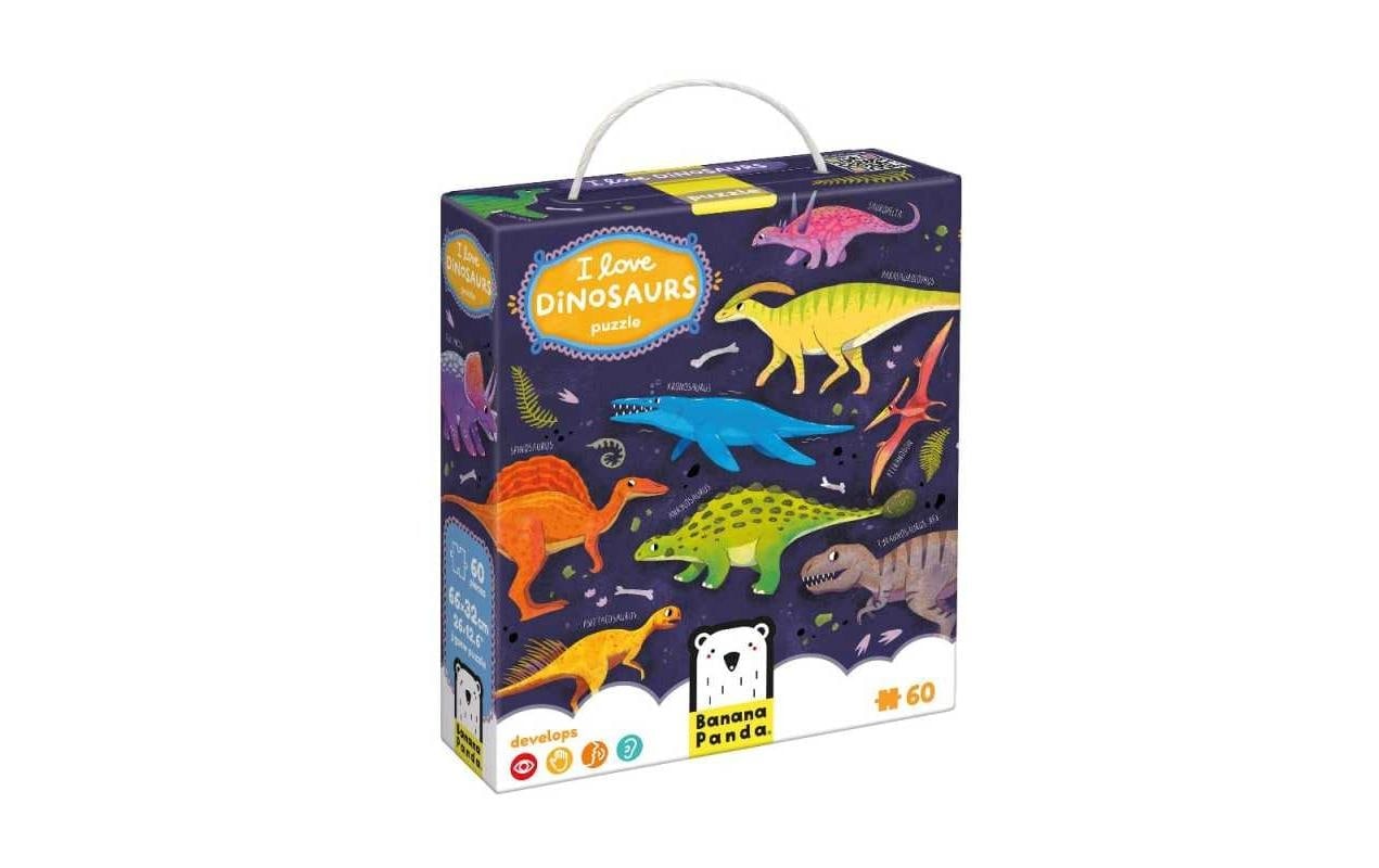   Puzzle »Banana Panda Ich liebe Dinosaurier Puzzle Klassisch Pappe 60 Teile« Englisch, Multilingual