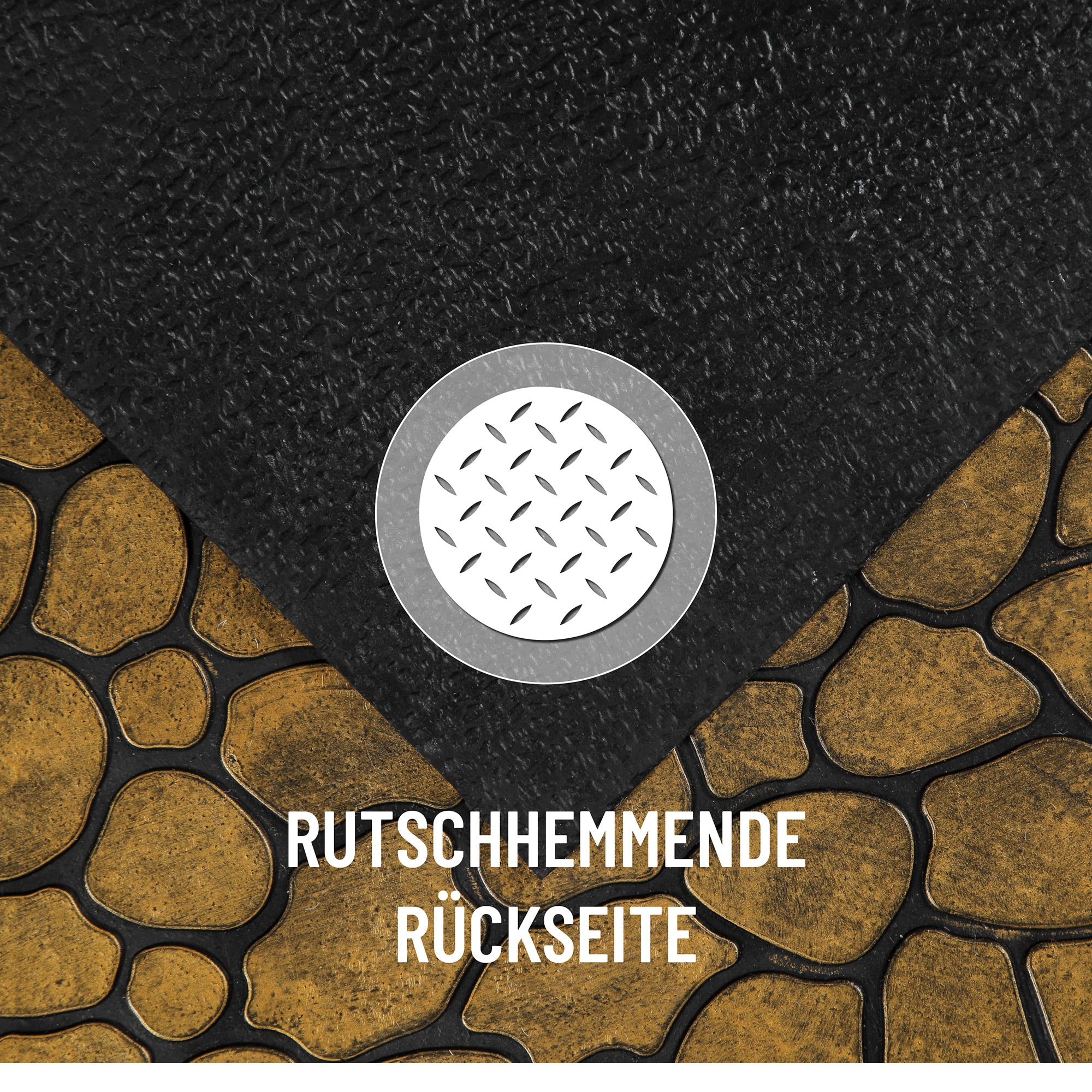 Wecon home Fussmatte »Desert Pebble«, rechteckig, 4 mm Höhe, Gummi, pflegeleicht, abwaschbar, rutschfest, Stein-Muster