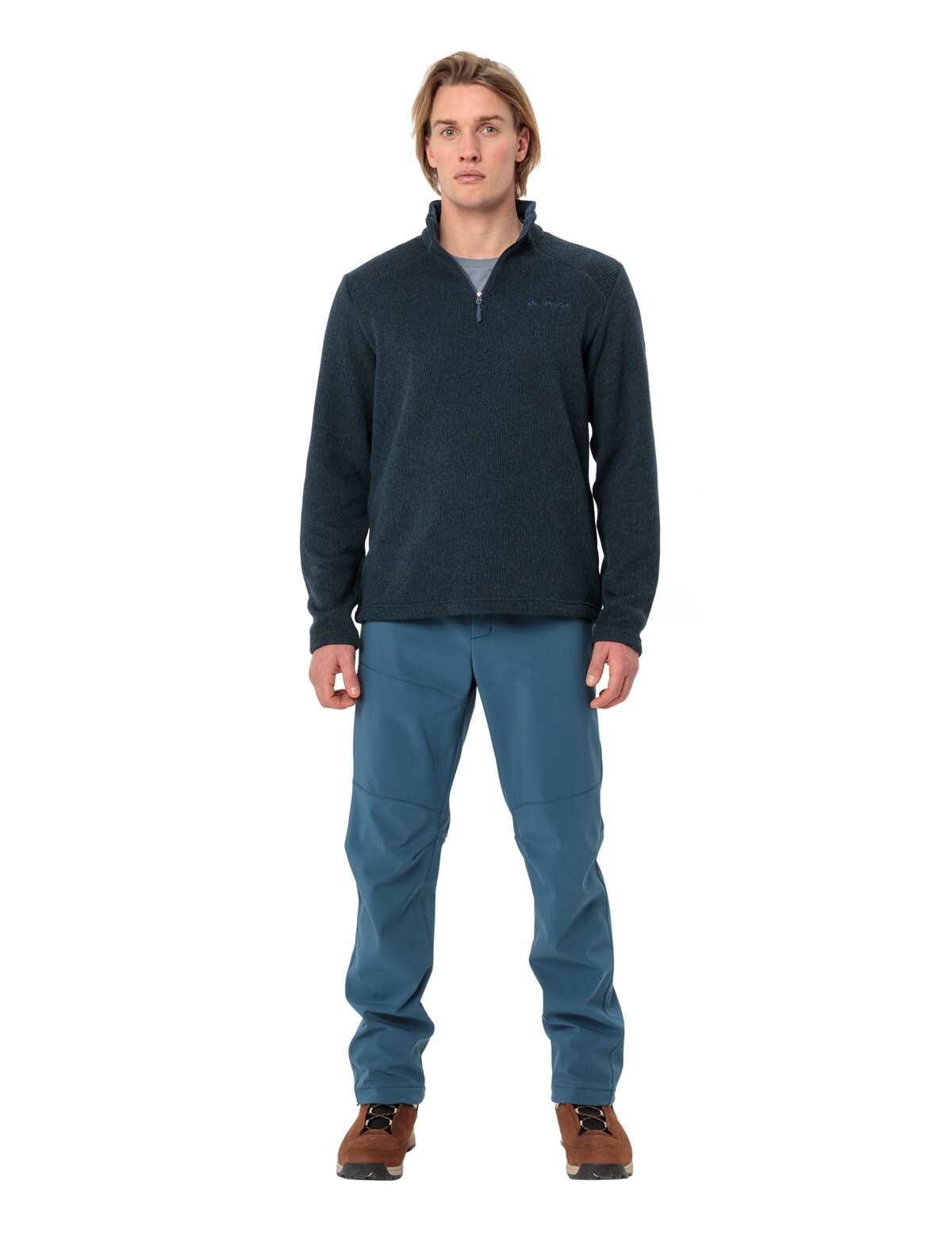 VAUDE Stehkragenpullover »MEN'S TESERO PULLOVER II« mit kurzem Reissverschluss, in Strickoptik, für kühle Tage
