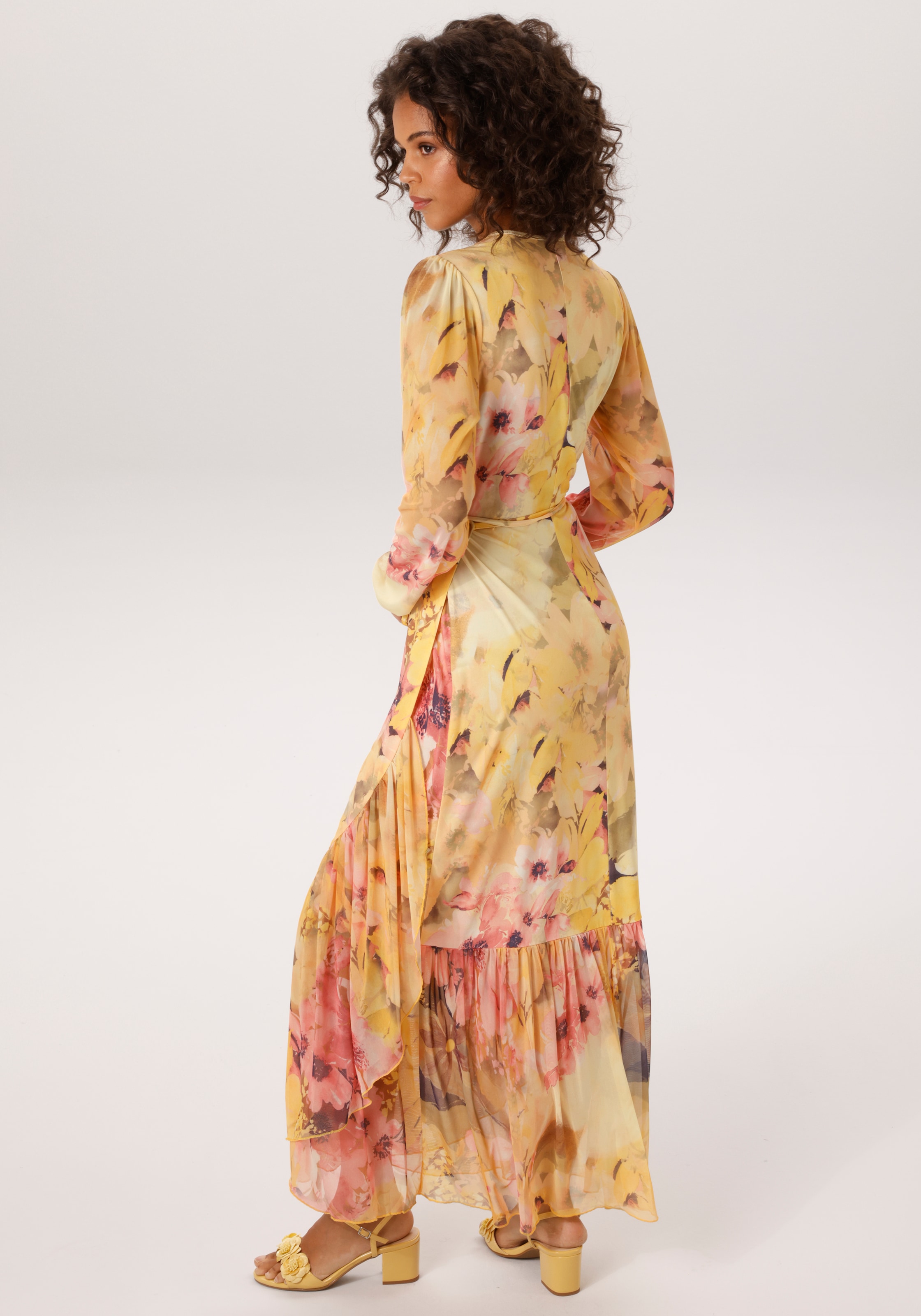 Aniston CASUAL Wickelkleid mit grossflächigen Batikblüten bedruckt - NEUE KOLLEKTION