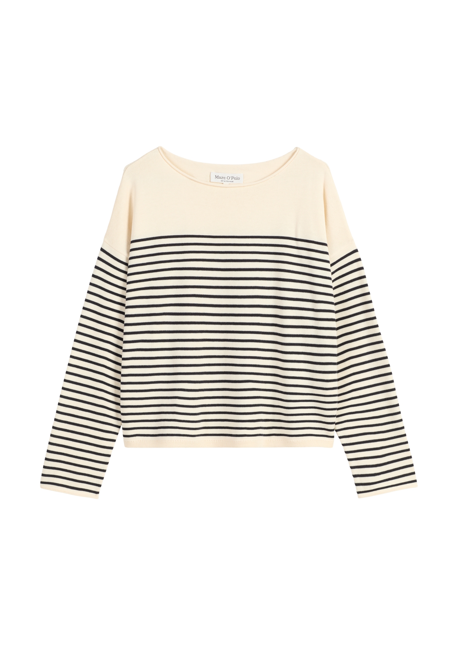Marc O'Polo Pull en tricot geringelt, U-Boot-Ausschnitt