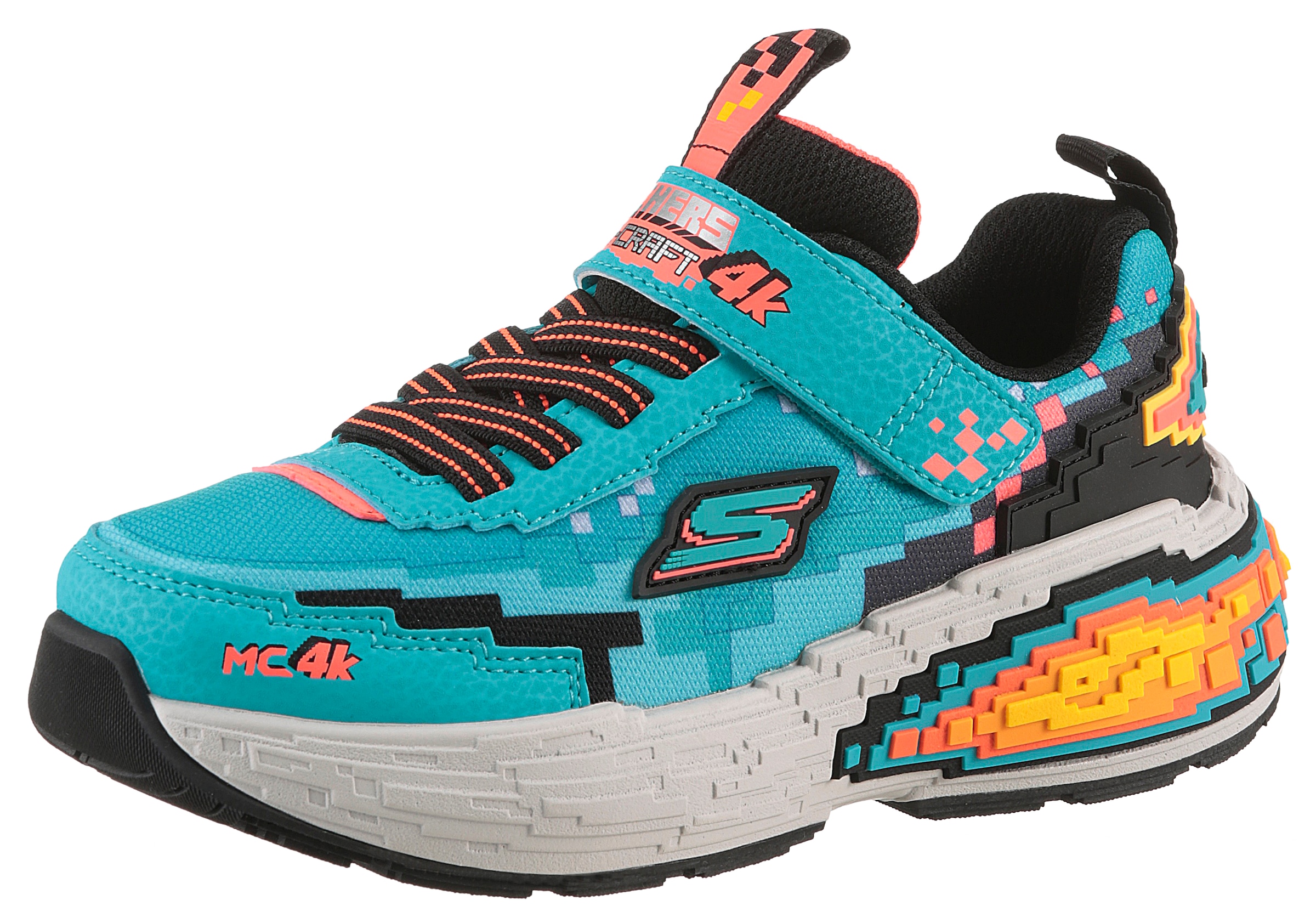 Image of Skechers "MEGA-CRAFT 4K", Klettschuh im coolen Pixel-Look, Grössenschablone zum Download