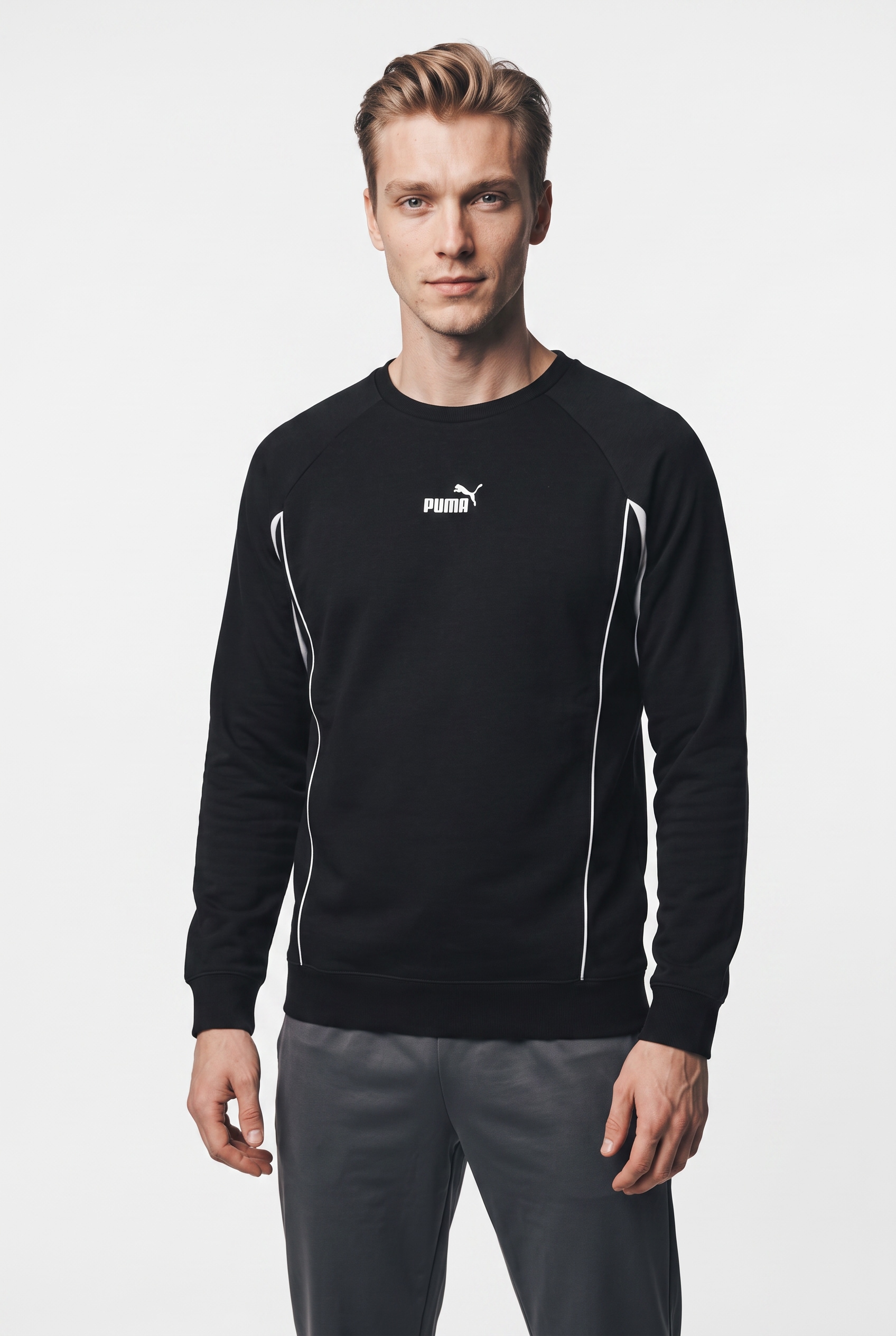 Image of PUMA Langarmshirt "SPORT CREW FL" Regular Fit, Rundhalsausschnitt, pflegeleicht