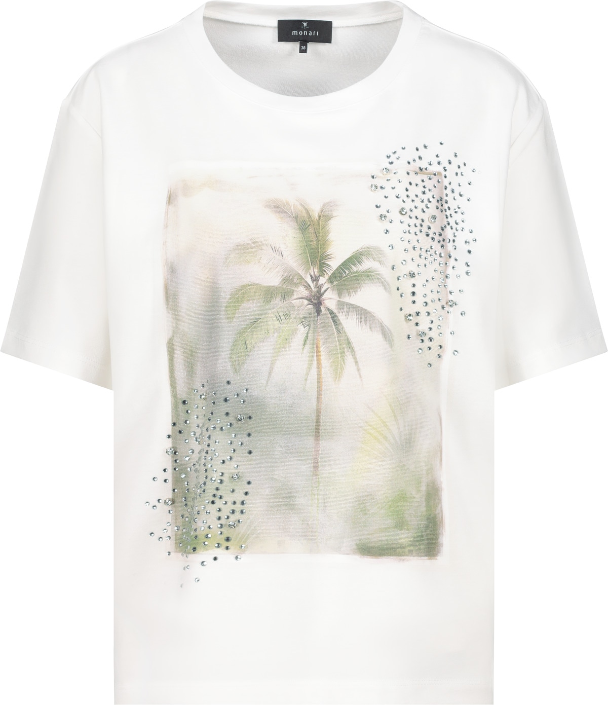 Monari T-Shirt »Shirt Palme«, Mit Rundhalsausschnitt