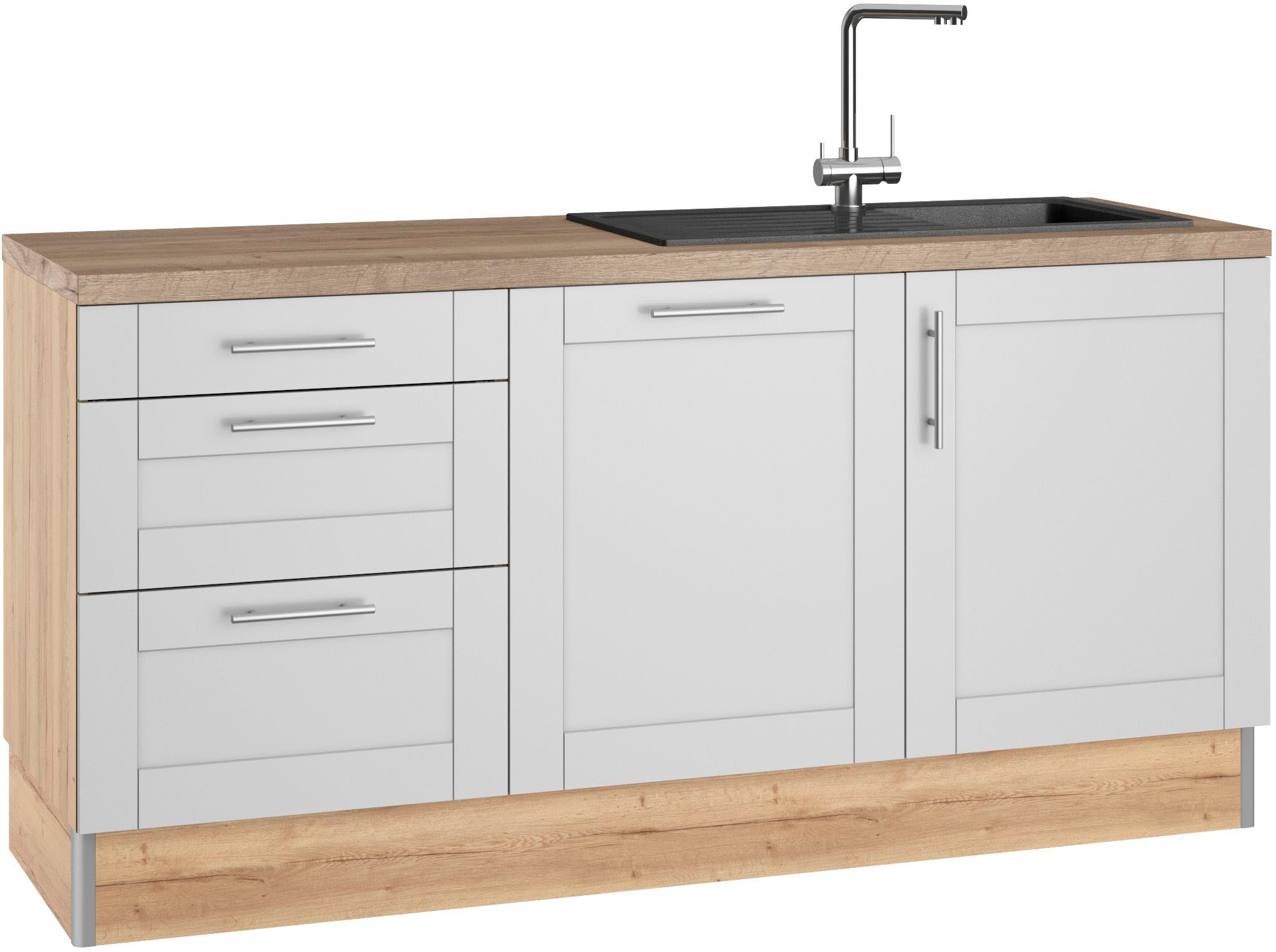 KOCHSTATION Küche »KS-Ahus«, 180 cm breit, wahlw.mit E-Geräten, Soft Close Funktion, MDF Fronten