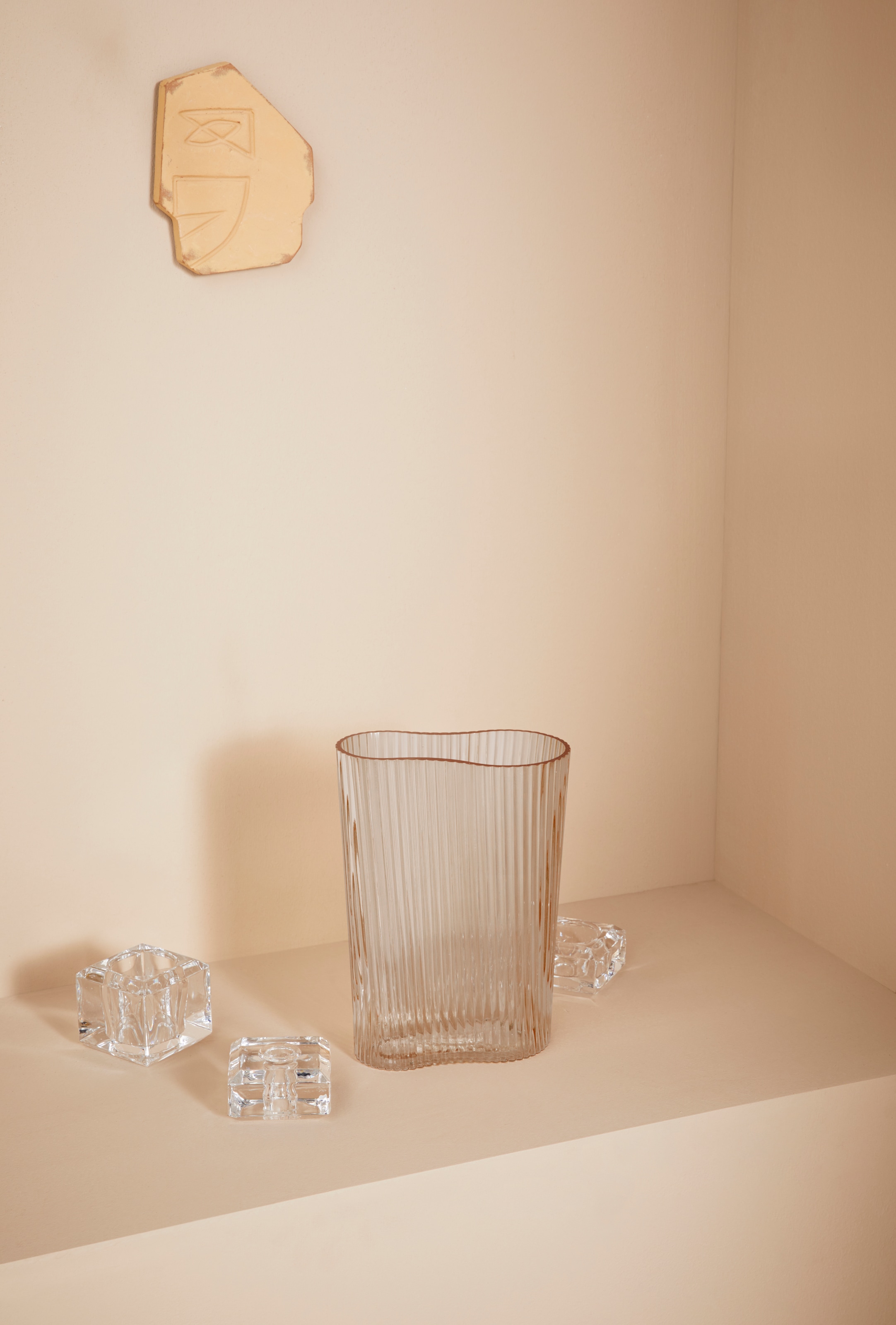 LeGer Home by Lena Gercke Tischvase »Andriana«, (1 St.), Dekovase, aus Glas, Rillenoptik, Höhe ca. 23 cm