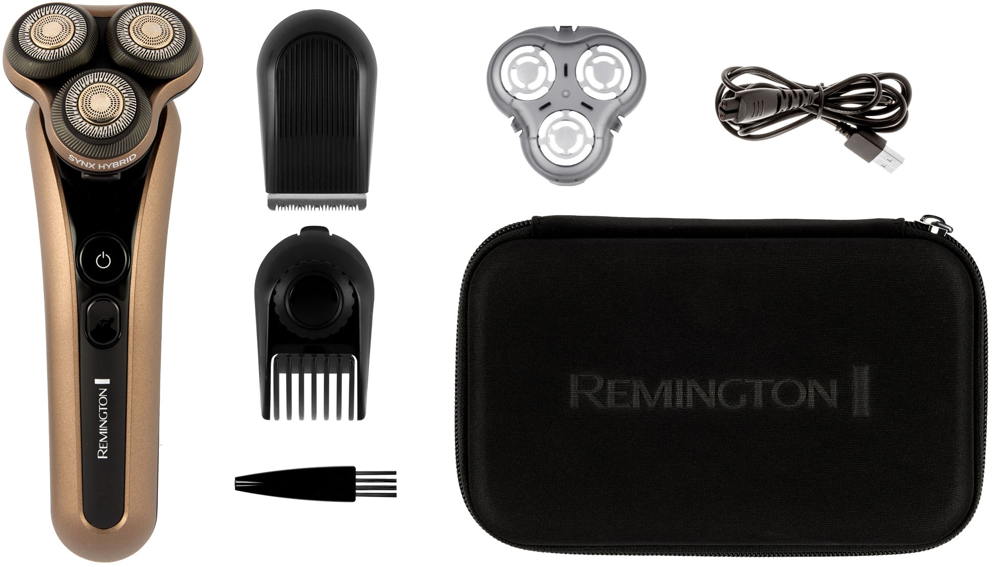 Remington Rasoirs électriques »XR1795« 1 cuis Aufsätze Tondeuse de précision intégrée Nass-& Trockenrasur, 360°PivotBallDrehgelenk, SynXSchneidsystem