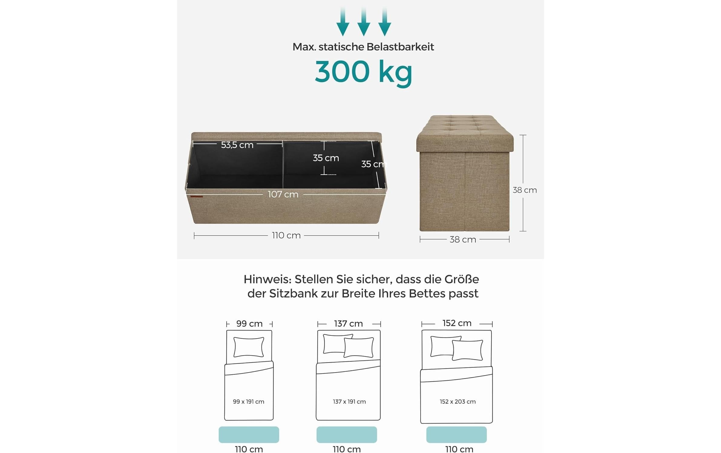 SONGMICS Coffre-siège »Ottomane«