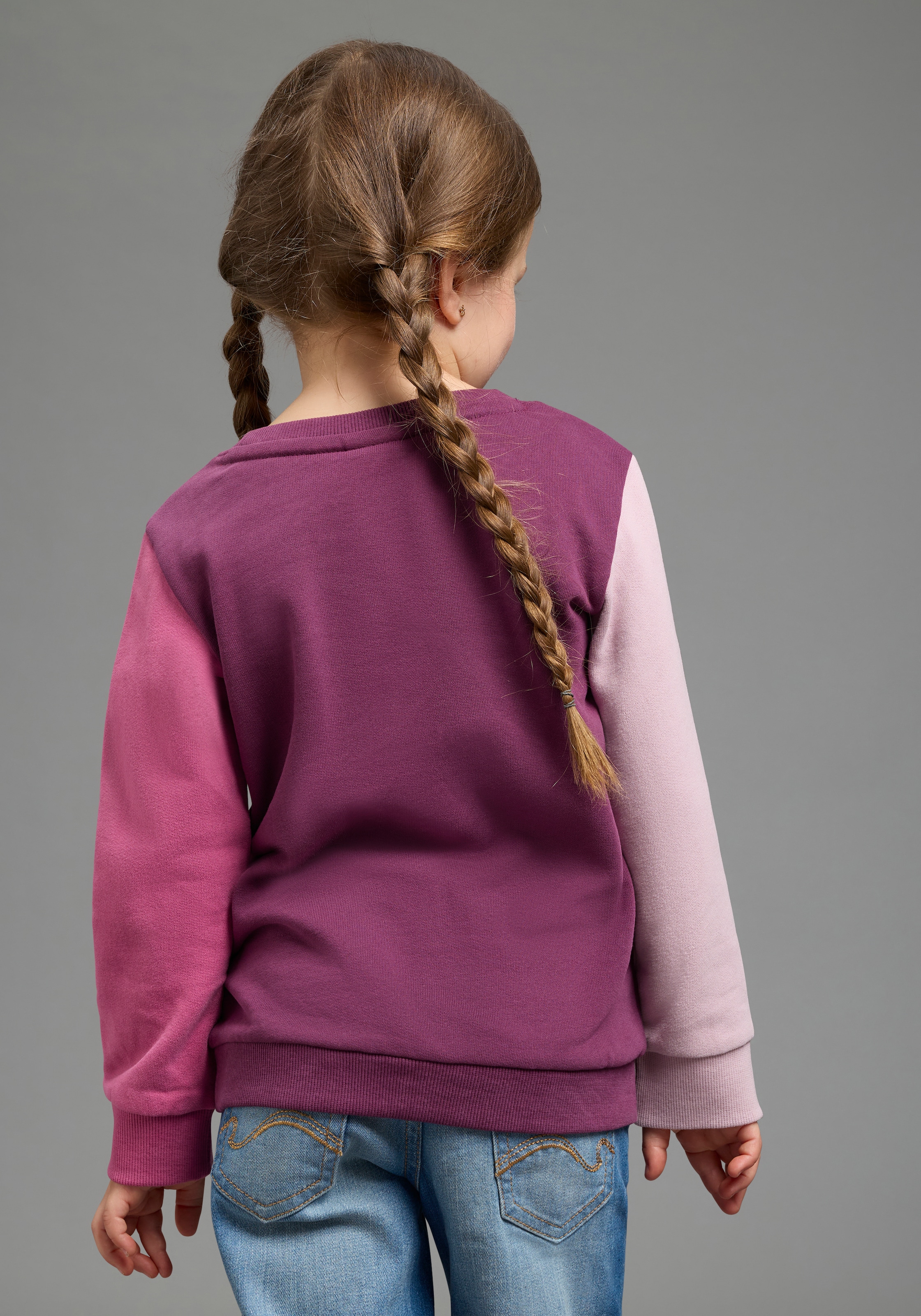 KangaROOS Sweatshirt »Sweatshirt Colorblocking«, mit Rundhalsausschnitt, mit Rippbündchen an Ärmeln

