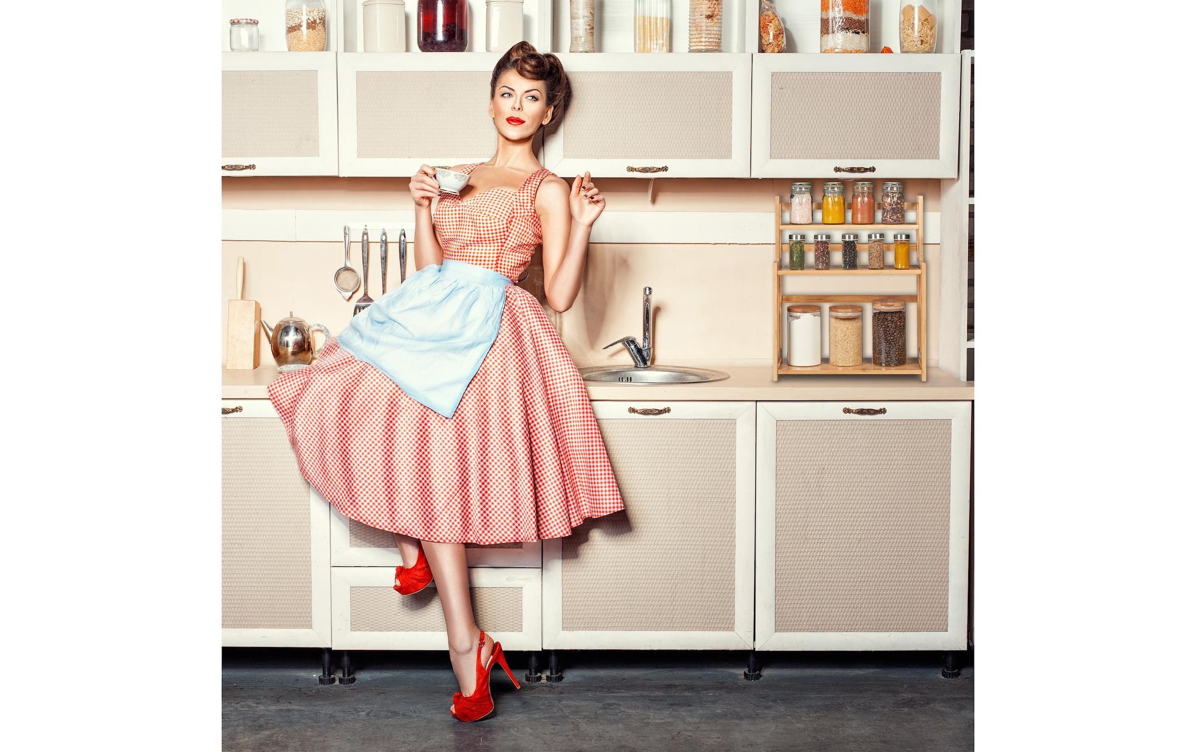 relaxdays Etagère à épices »Bambus 3 Etagen«