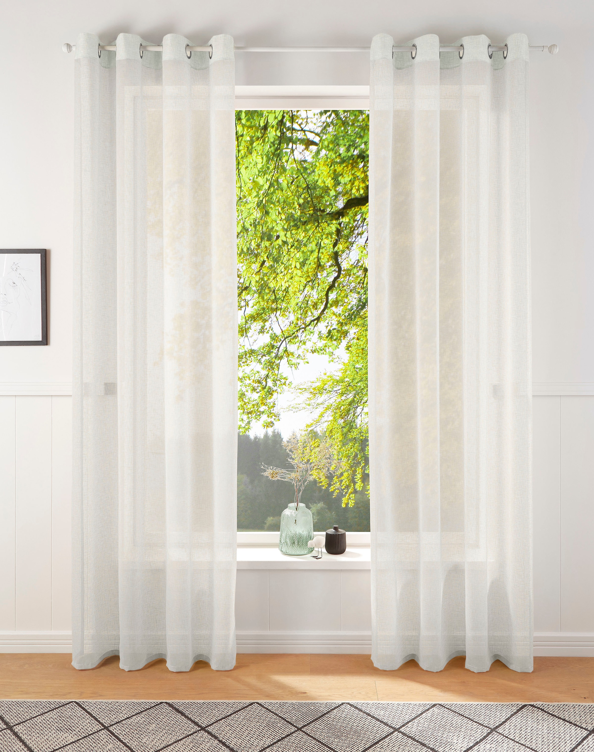 my home Gardine »REGINA«, (2 St.), Vorhang, Fertiggardine, 2-er Set,  transparent kaufen | Fertiggardinen