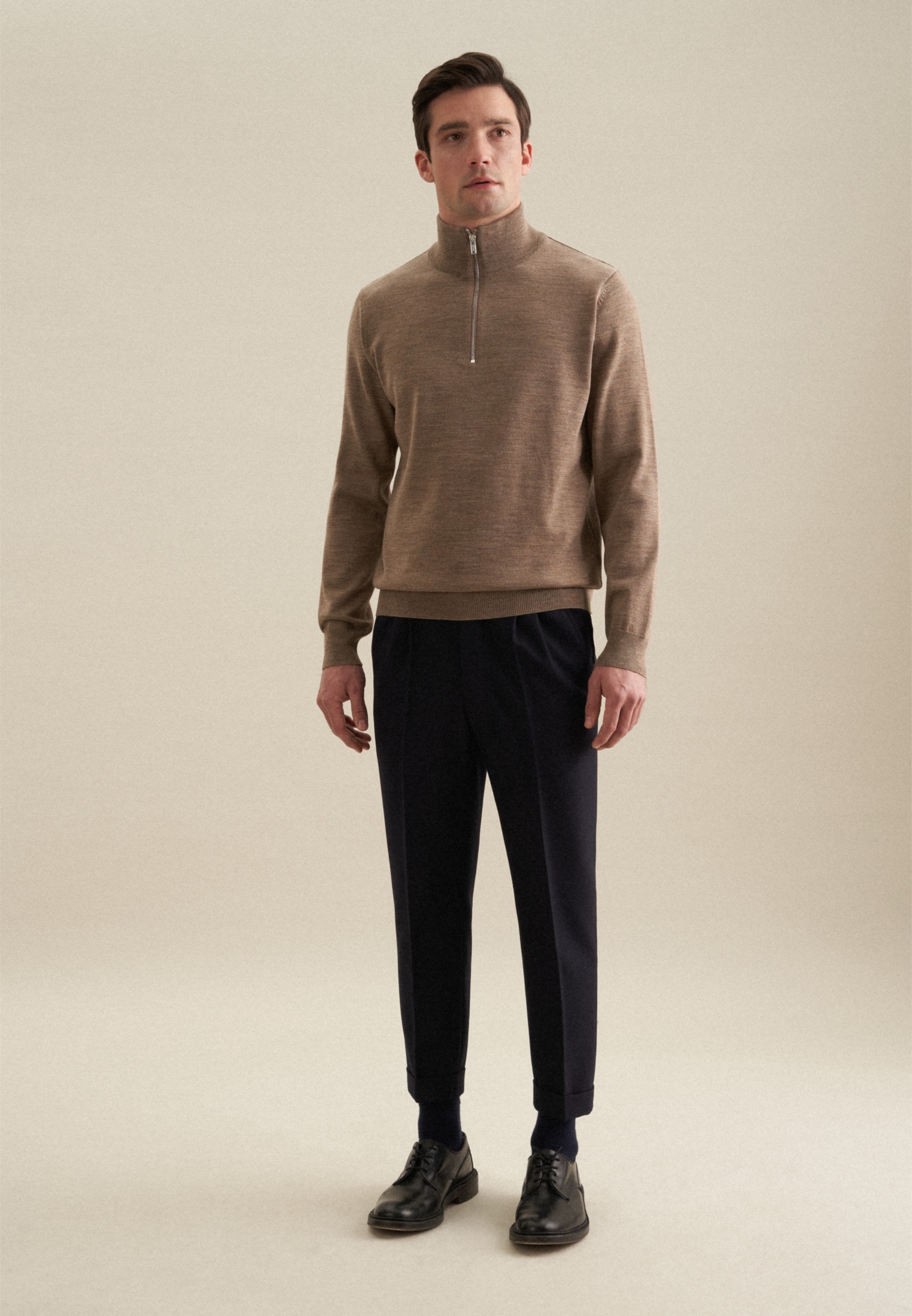 seidensticker Stehkragenpullover »Schwarze Rose« Quarter Zip Uni