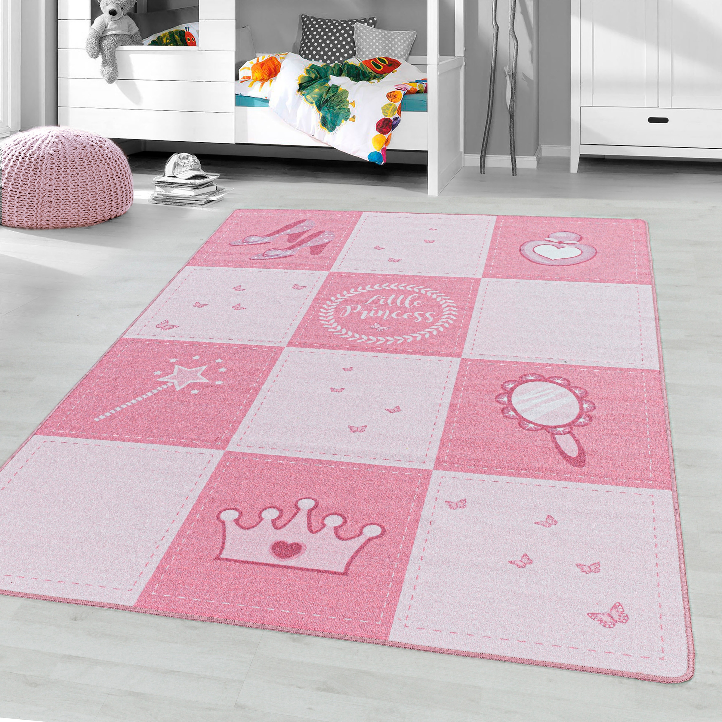 Image of Ayyildiz Teppiche Kinderteppich "PLAY 2905" rechteckig 6 mm Höhe robuster Kurzflor, Prinzessin, Kinderzimmer