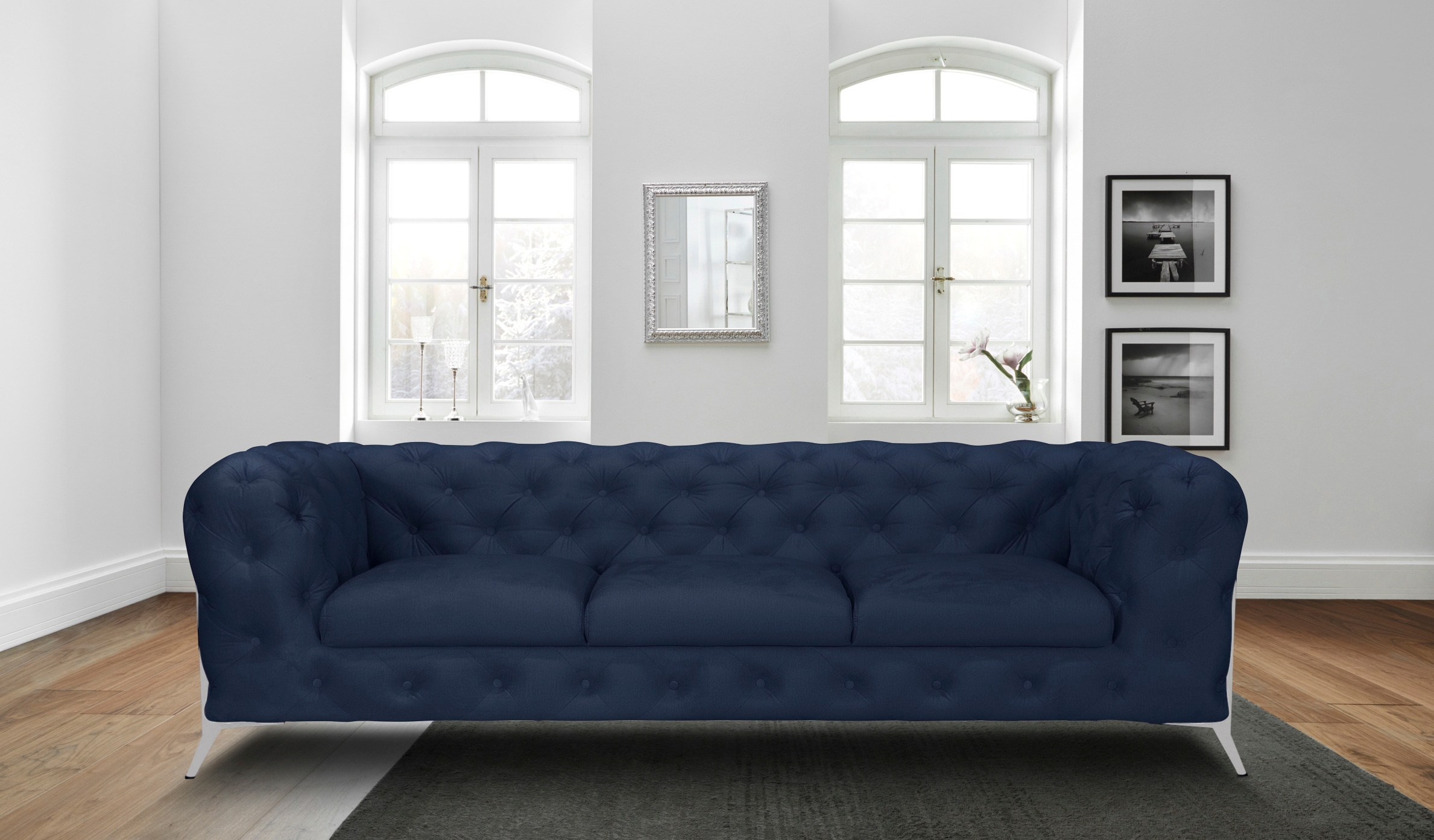Leonique Chesterfield-Sofa »Amaury«, aufwändige Knopfheftung, moderne Chesterfield Optik, Fussfarbe wählbar
