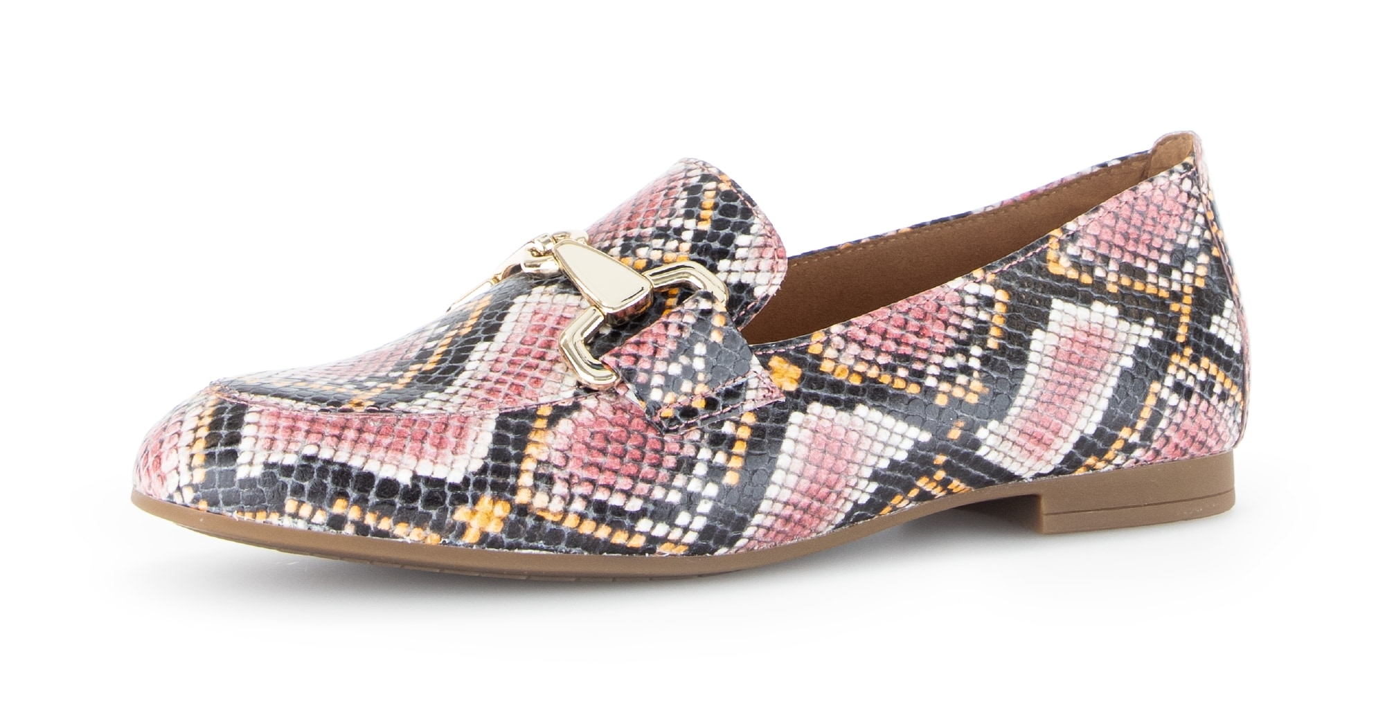 Gabor Slipper  Blockabsatz, Businessschuh mit goldfarbenem Schmuck-Zierriegel