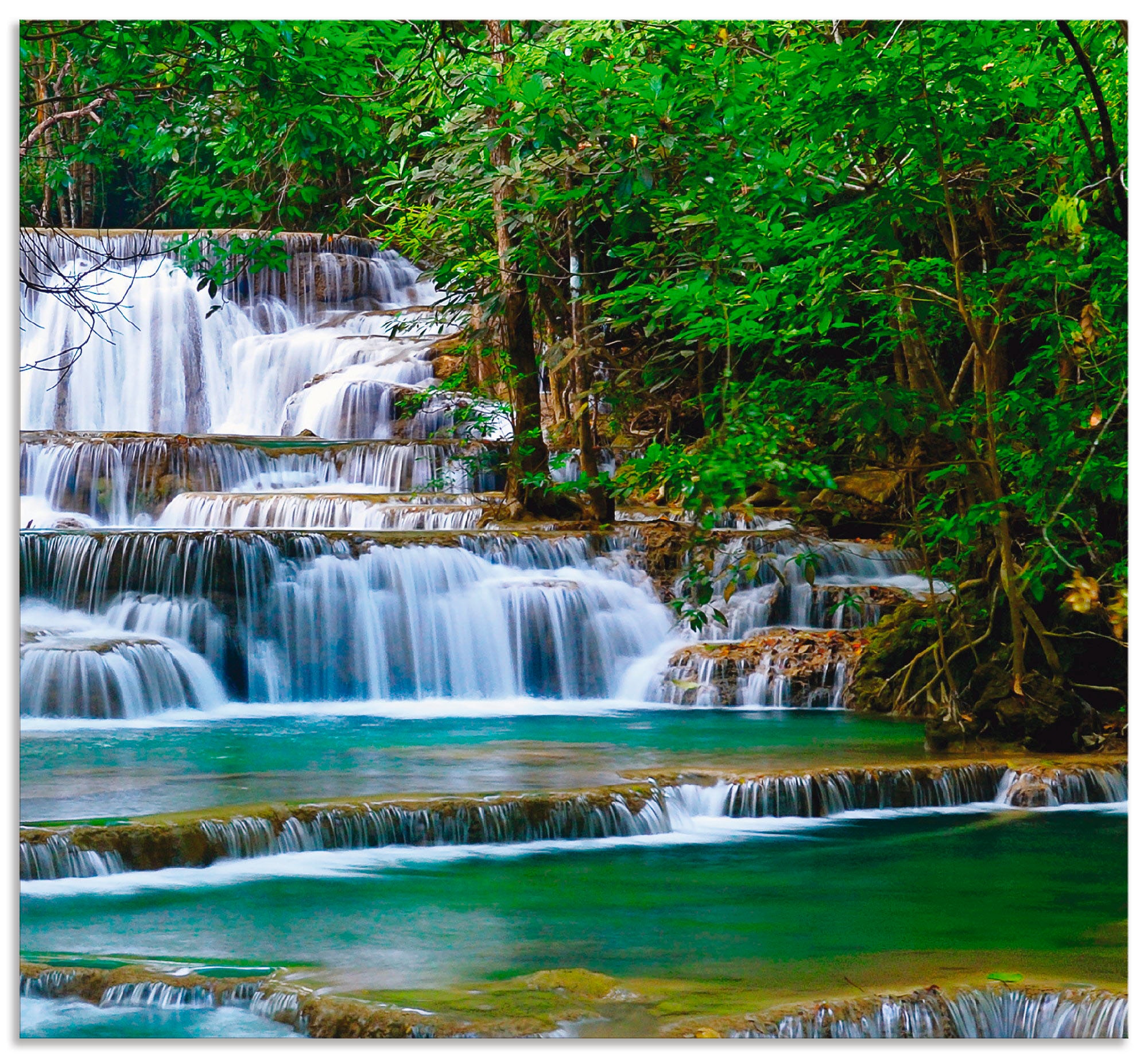 Küchenrückwand »Tiefen Wald Wasserfall«, (1 tlg.), Alu Spritzschutz mit Klebeband,...