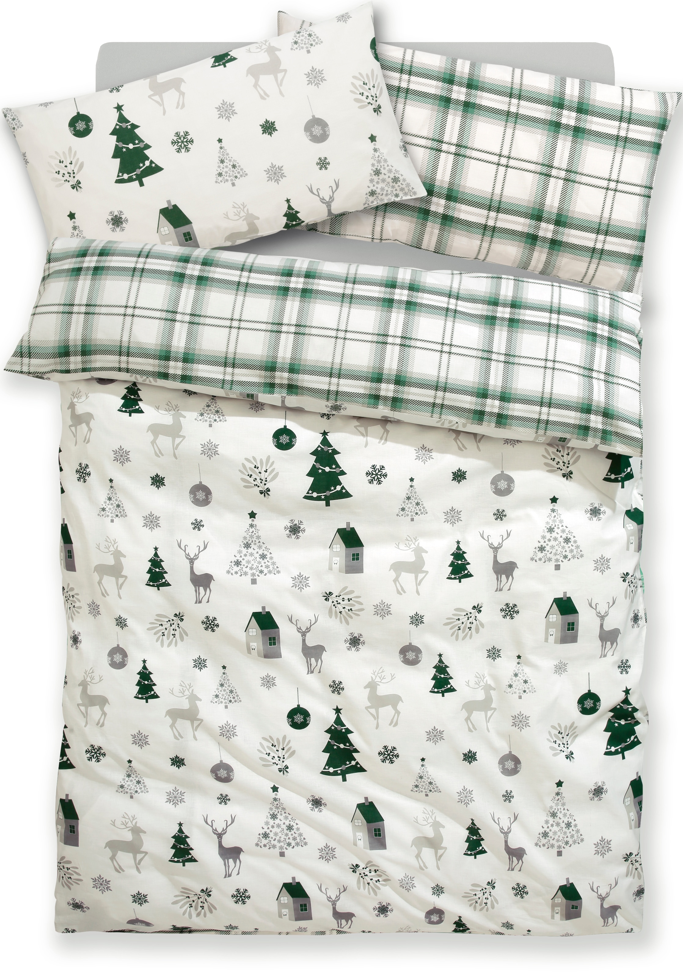 GOODproduct Bettwäsche »Mikkel« 2 Bettwäsche ab Gr. 135x200 cm,100% Baumwolle, Weihnachten