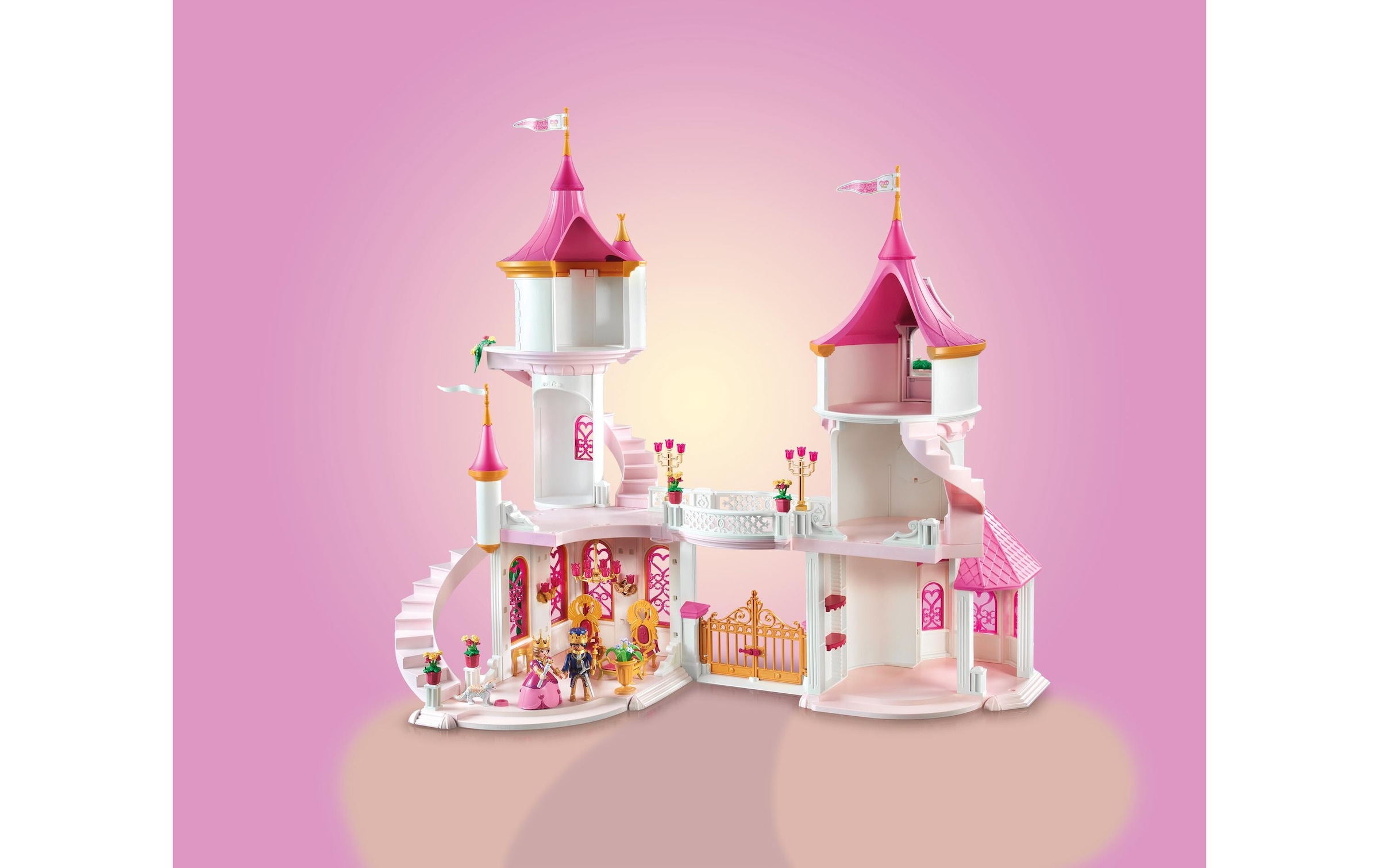Playmobil® Spielbausteine »Princess Magic Prinzessinnenschloss mit Königspaar 71845«, (422 St.)