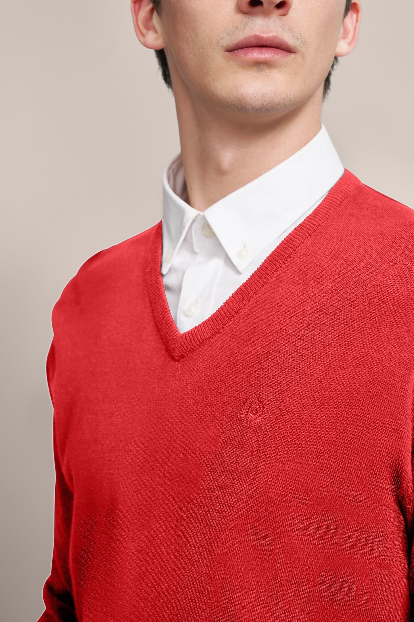 bugatti Pull col V »Basic Essential« aus reine Baumwolle