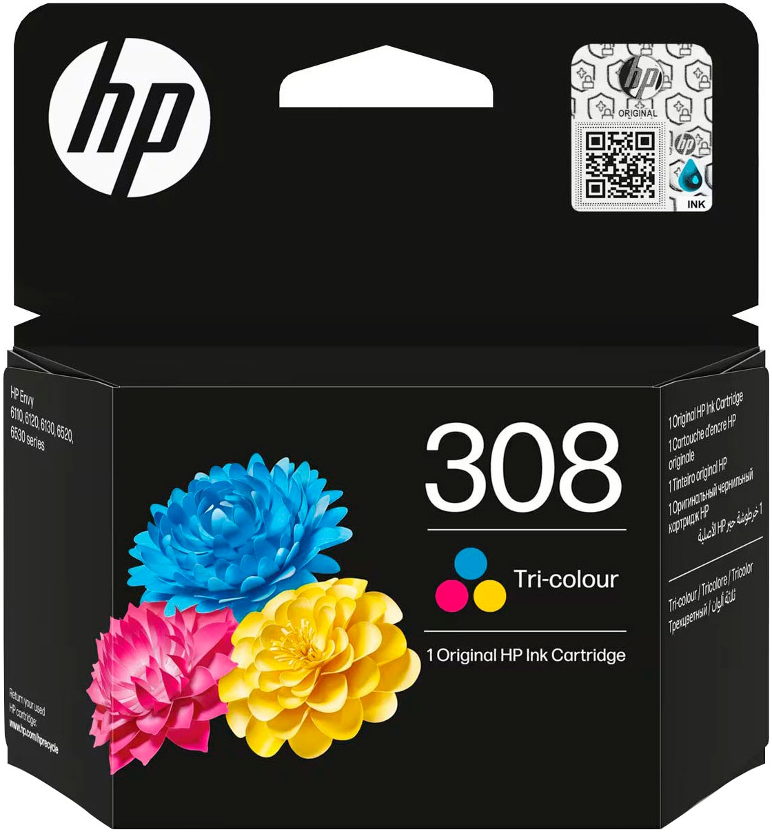Image of HP Tintenpatrone "HP orignal Druckerpatrone 308 Tri Color Y/M/C" 3 Probemonate gratis* drucken