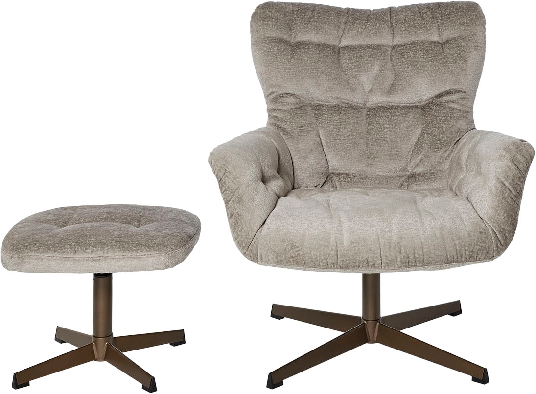 Image of Jahnke Sessel "LOUNGE COSY TWIST PLUS" Loungesessel inkl. Hocker, bequeme Polsterung & Armlehnen, drehbar