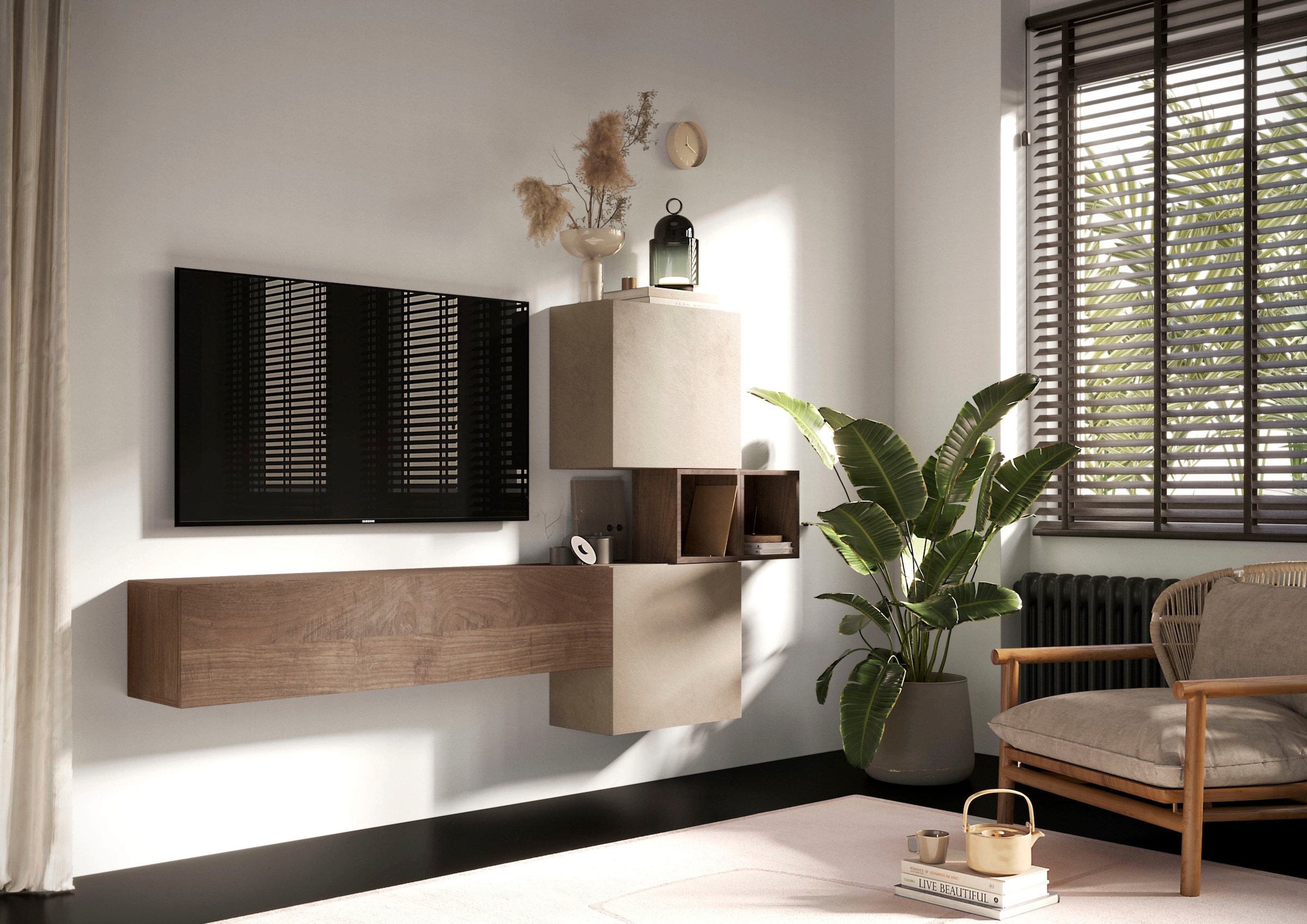 Image of Home affaire Wohnwand "Infinity, 4tlg. Breite 222 cm, Höhe variabel, Wohnwand" Spar-Set, 4 Stk. tlg.