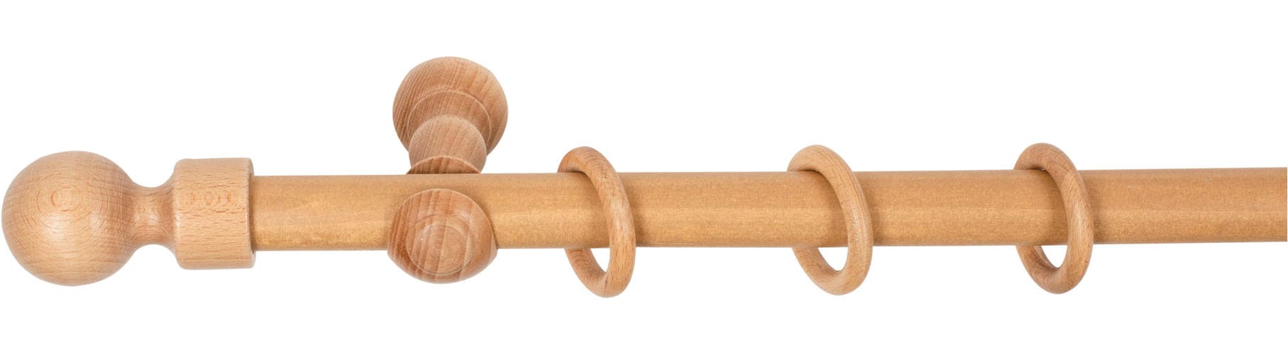 SN DECO GROUP Tringle à rideaux »Giro« 1 course-läufig Dimension fixe 28 mm, Holz, verschiedenen Längen und Farbe, Komplettset